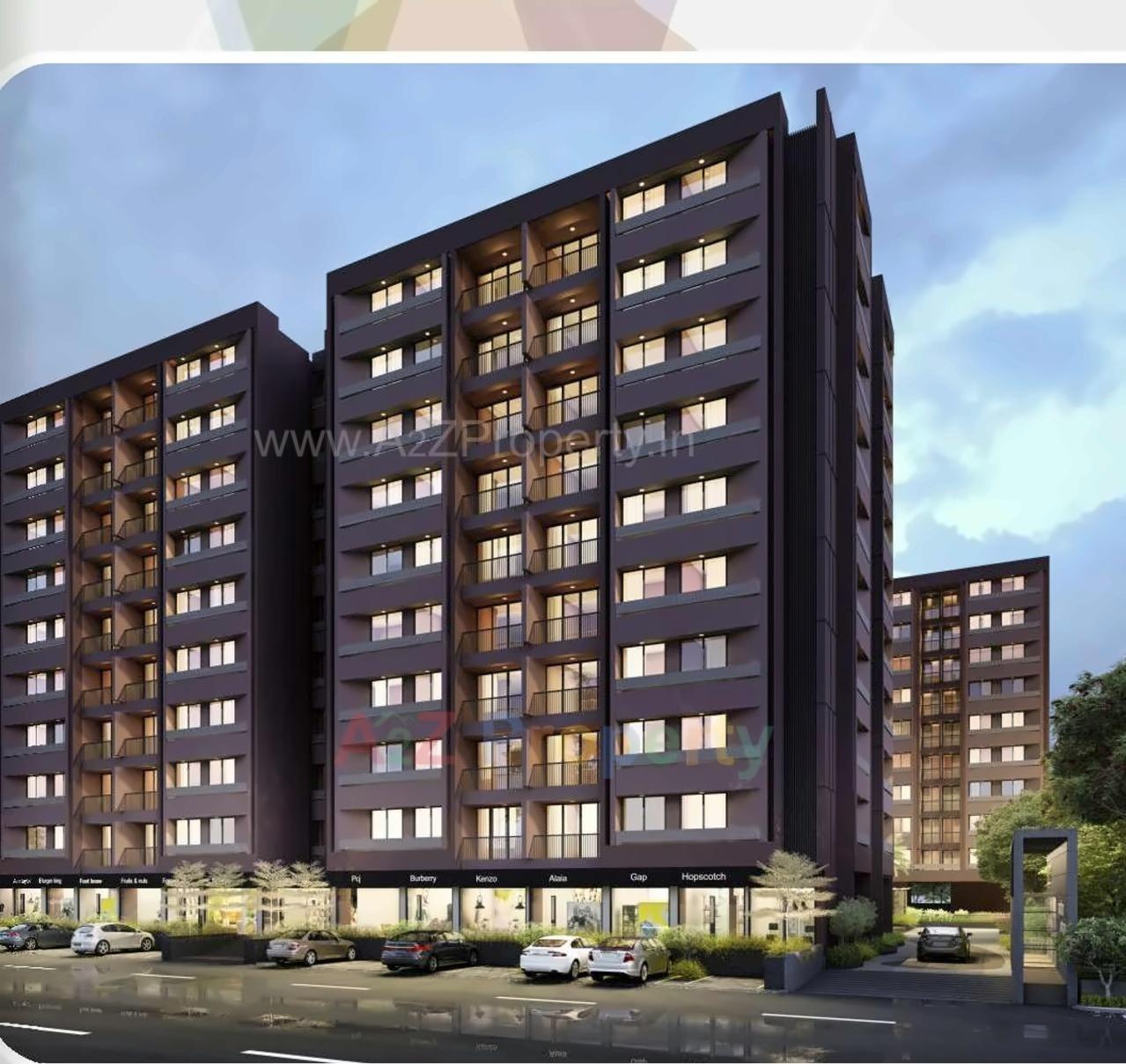 3D Elevation of real estate project Pancham Pentagon located at Zundal, Gandhinagar, Gujarat