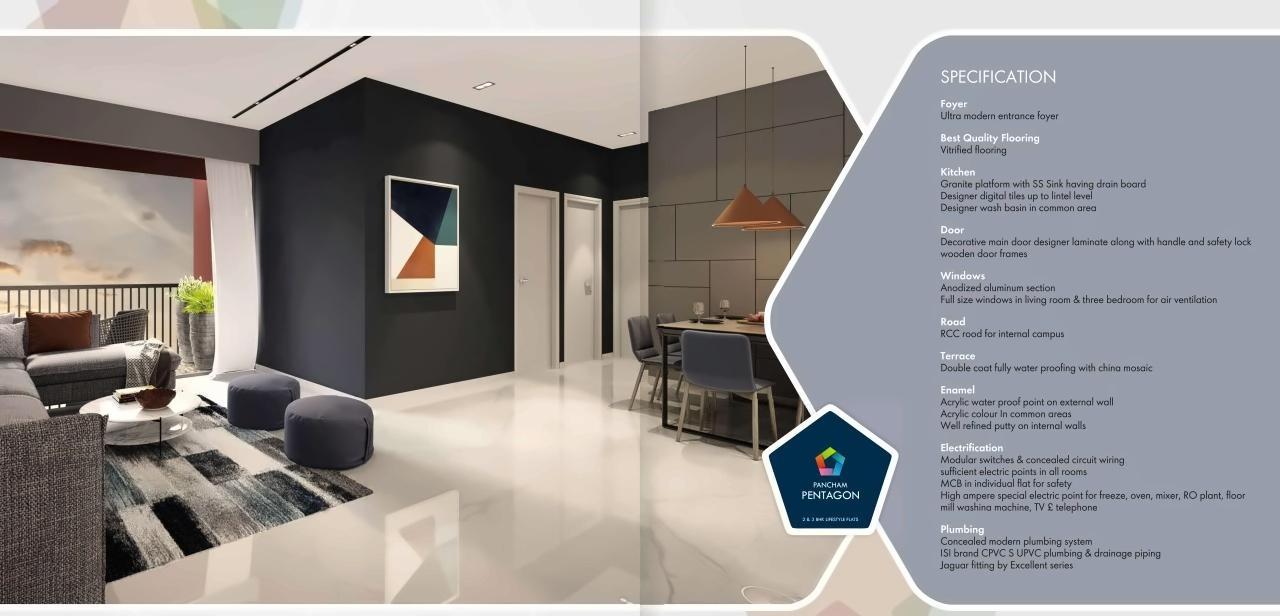  of real estate project Pancham Pentagon located at Zundal, Gandhinagar, Gujarat