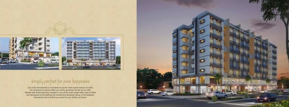 3D Elevation of real estate project Panchamrut located at Saij, Gandhinagar, Gujarat