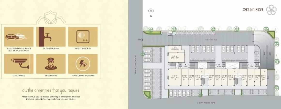 Layout of real estate project Panchamrut located at Saij, Gandhinagar, Gujarat