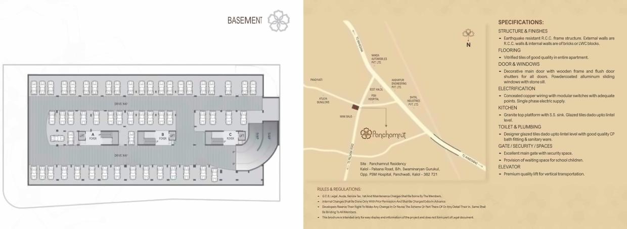 Layout of real estate project Panchamrut located at Saij, Gandhinagar, Gujarat
