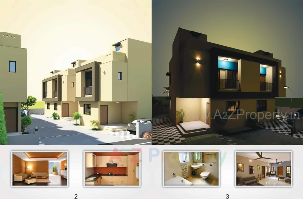 3D Elevation of real estate project Panchkutir Bunglows located at Limbadiya, Gandhinagar, Gujarat