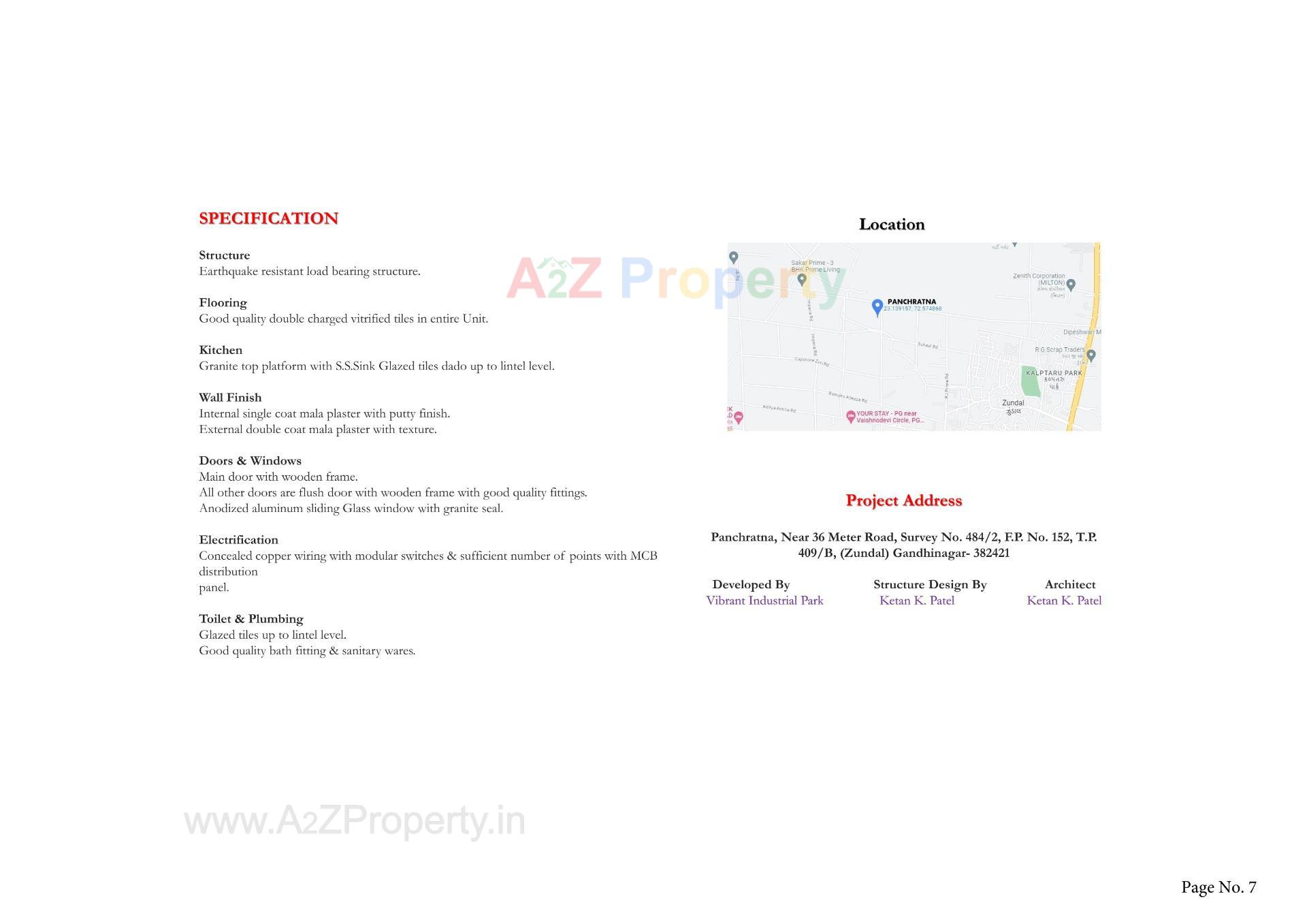  of real estate project Panchratna located at Zundal, Gandhinagar, Gujarat
