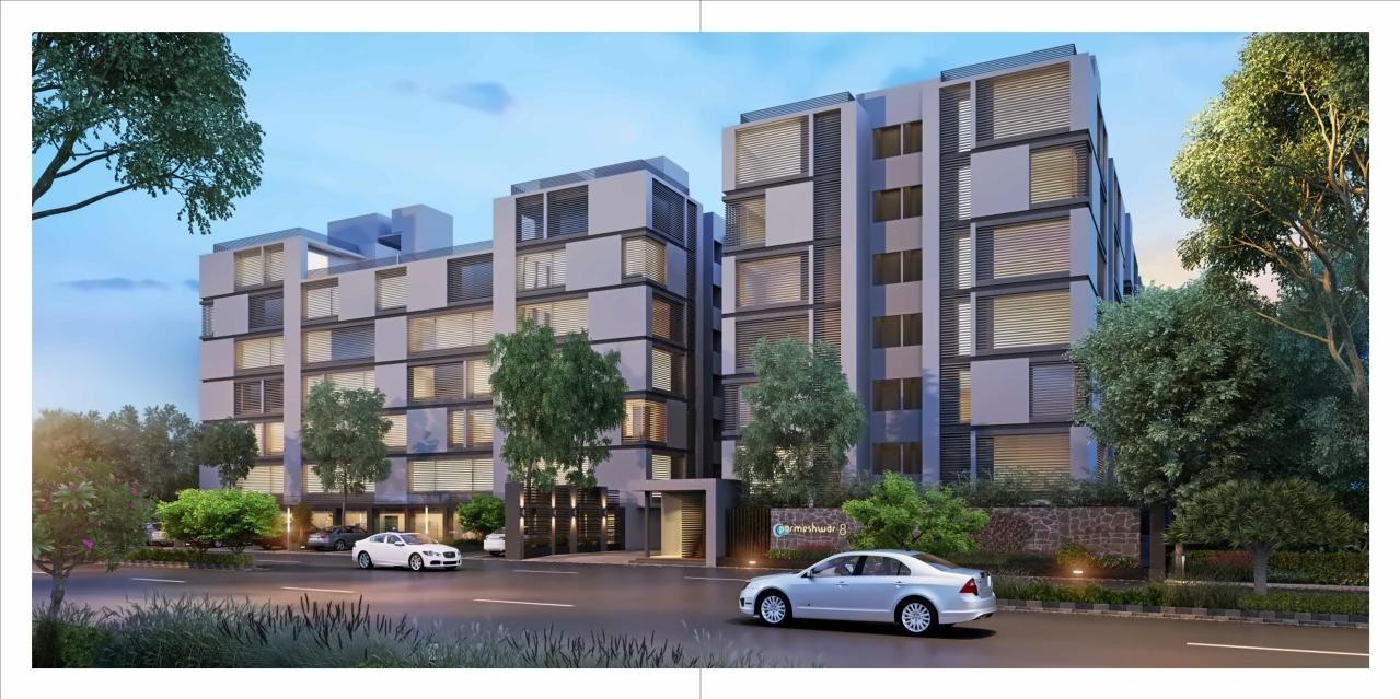 3D Elevation of real estate project Parmeshwar located at Zundal, Gandhinagar, Gujarat