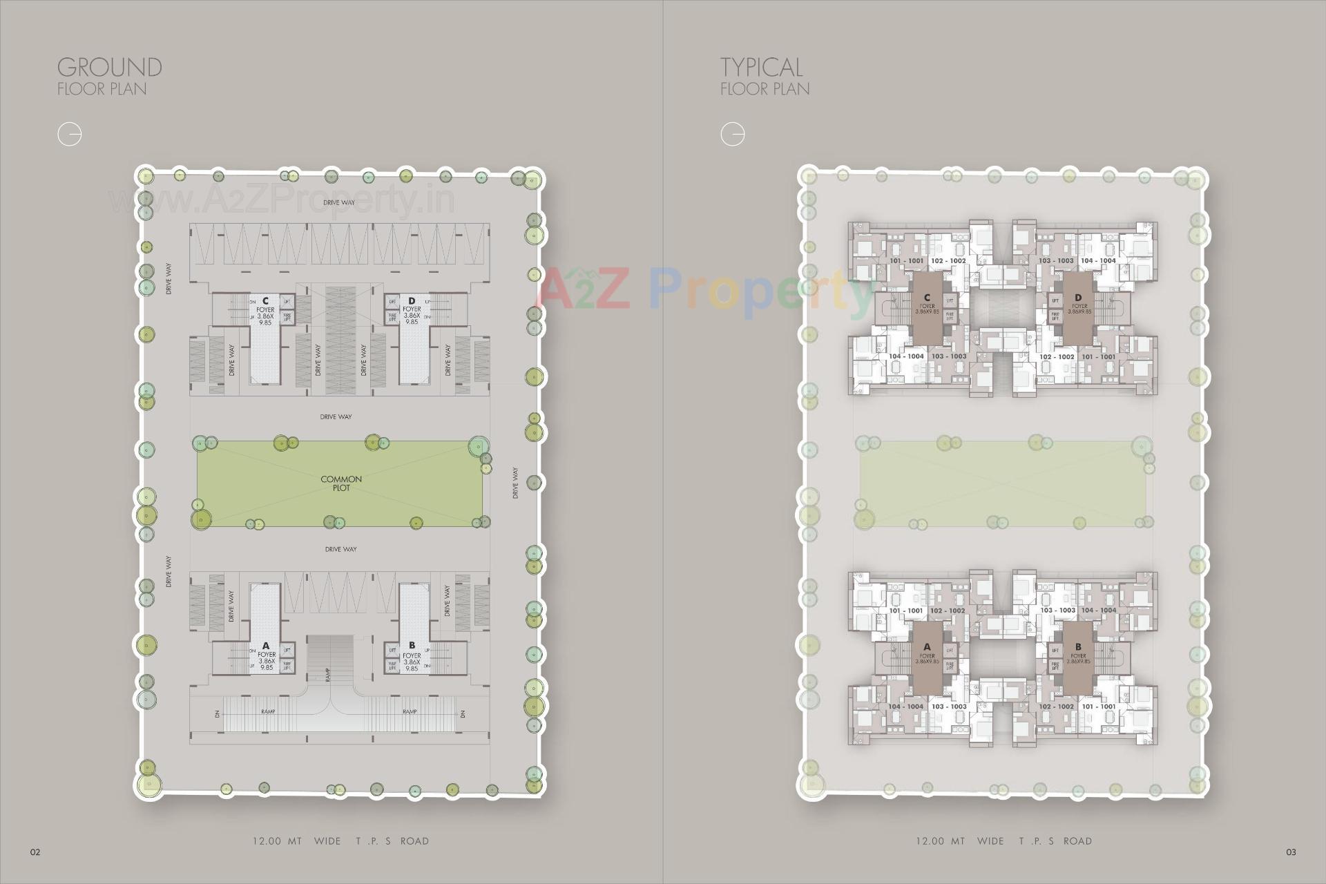 Layout of real estate project Parshwanath Emerald located at Adalaj, Gandhinagar, Gujarat