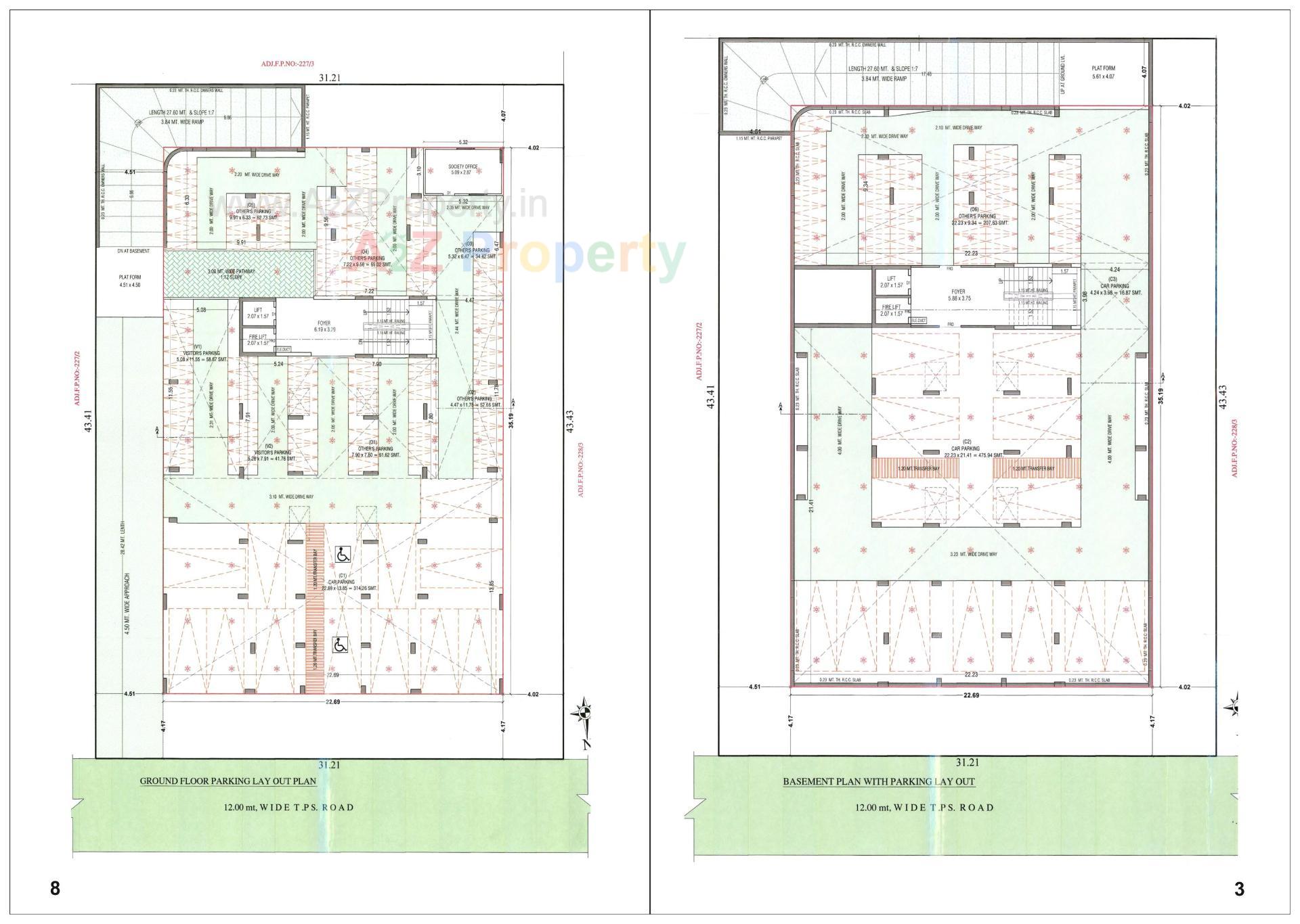 Layout of real estate project Parth Avenue located at Kalol, Gandhinagar, Gujarat