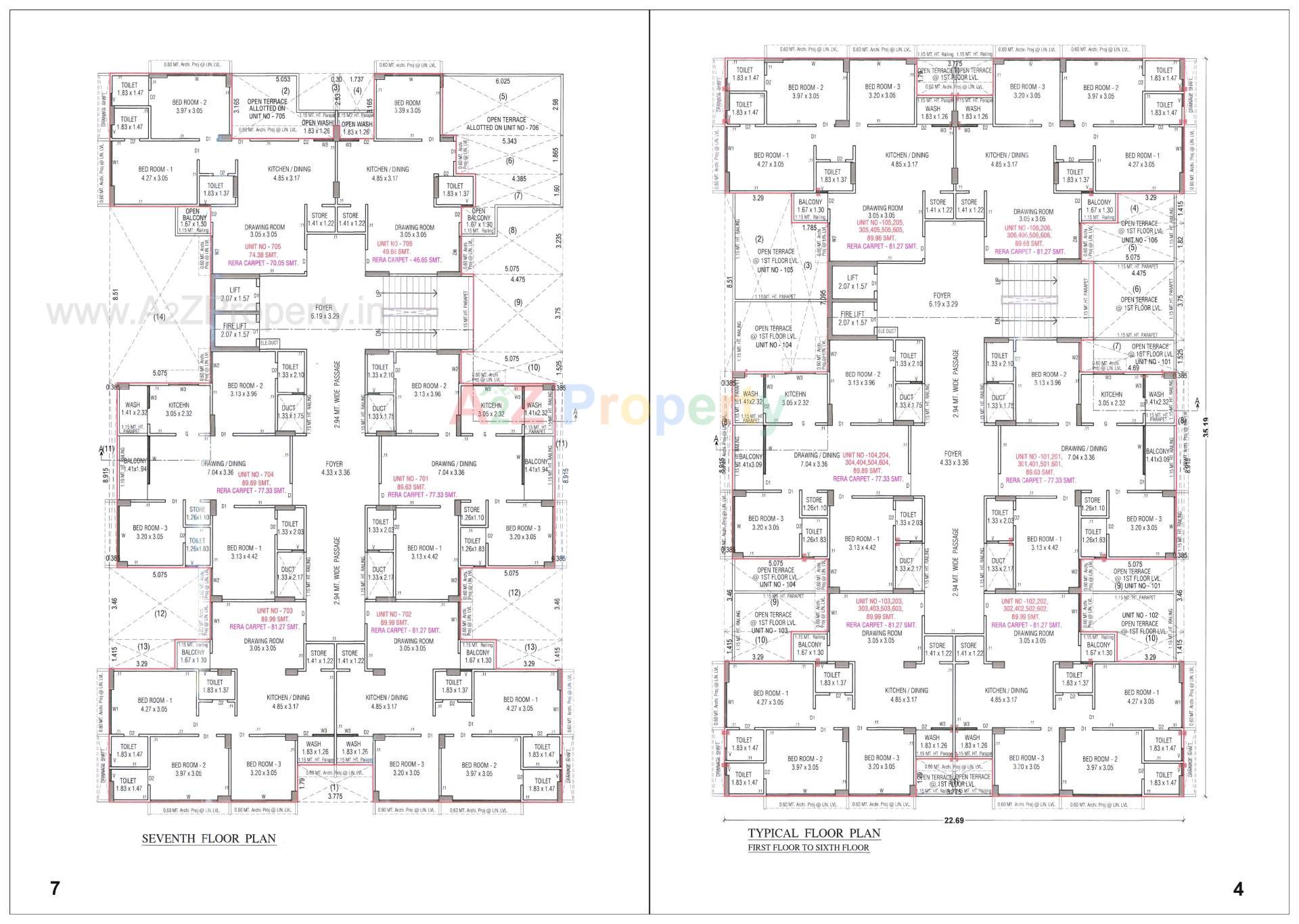 Layout of real estate project Parth Avenue located at Kalol, Gandhinagar, Gujarat