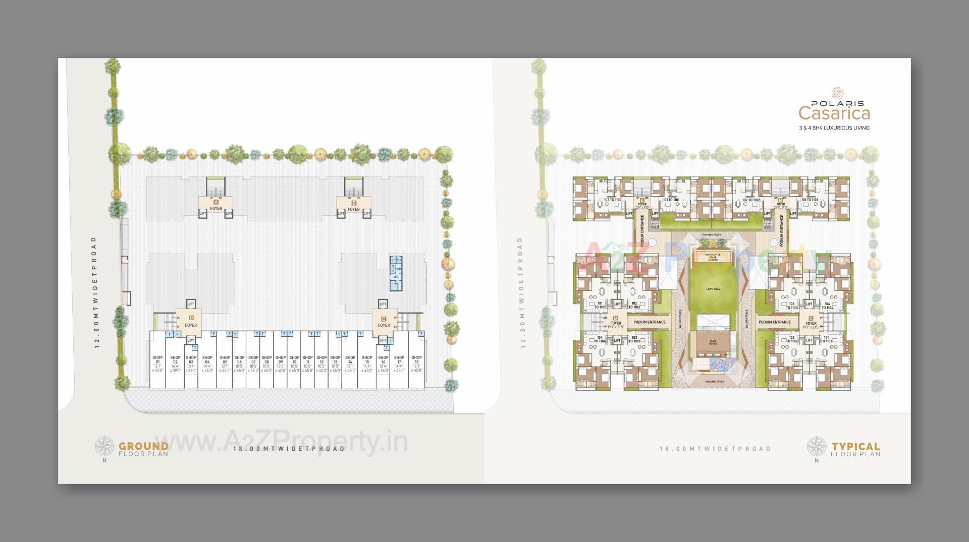 Layout of real estate project Polaris Casarica located at Sargasan, Gandhinagar, Gujarat