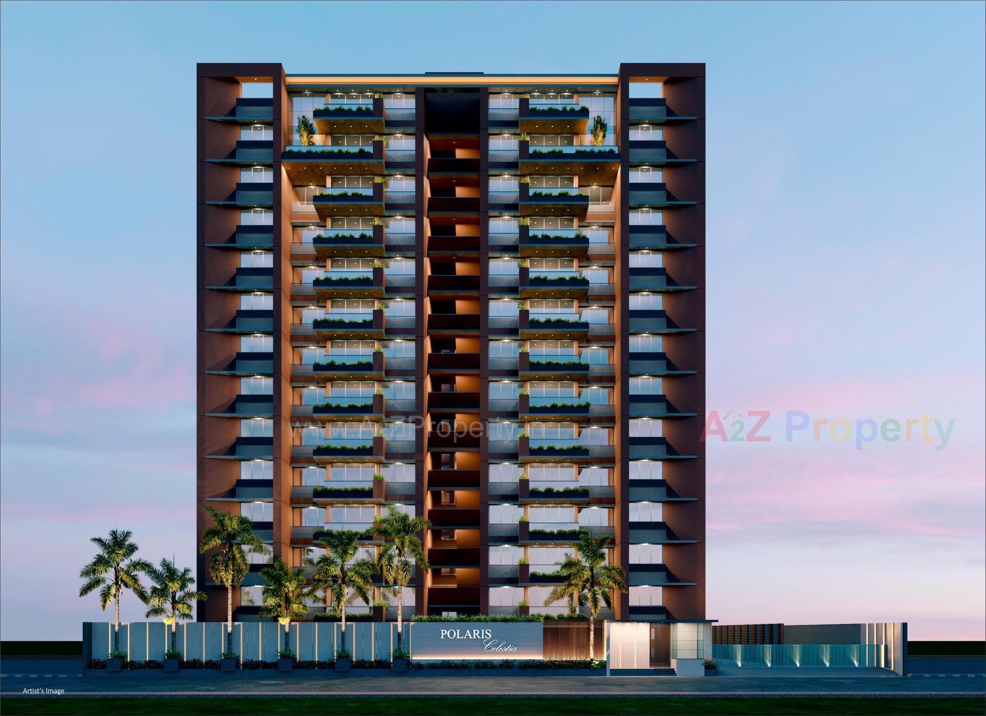 3D Elevation of real estate project Polaris Celestia located at Koteshwar, Gandhinagar, Gujarat
