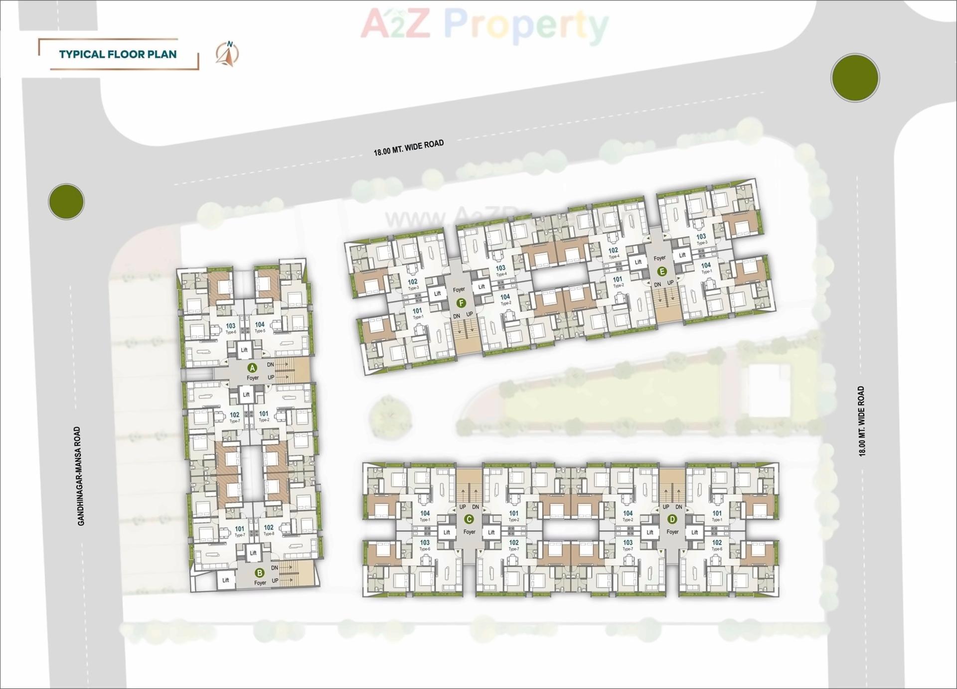 Layout of real estate project Polaris Elina located at Randheja, Gandhinagar, Gujarat