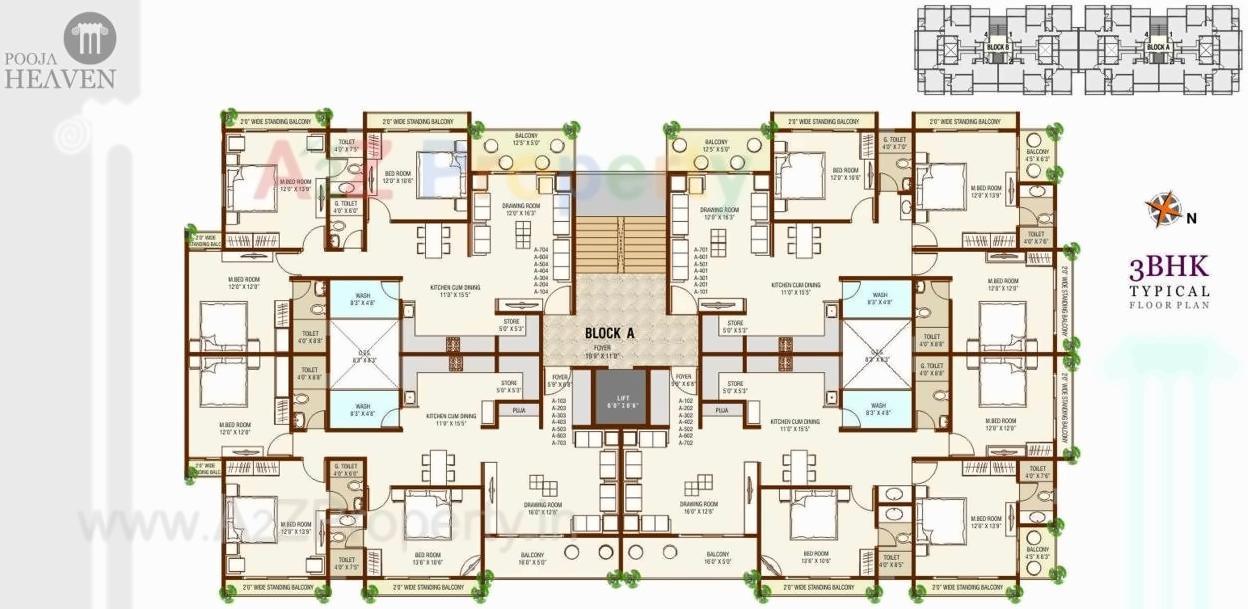Layout of real estate project Pooja Heaven located at Dehgam, Gandhinagar, Gujarat