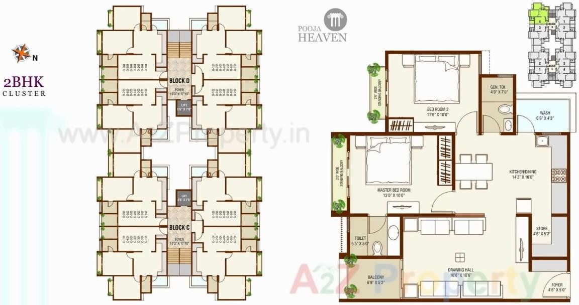 Layout of real estate project Pooja Heaven located at Dehgam, Gandhinagar, Gujarat