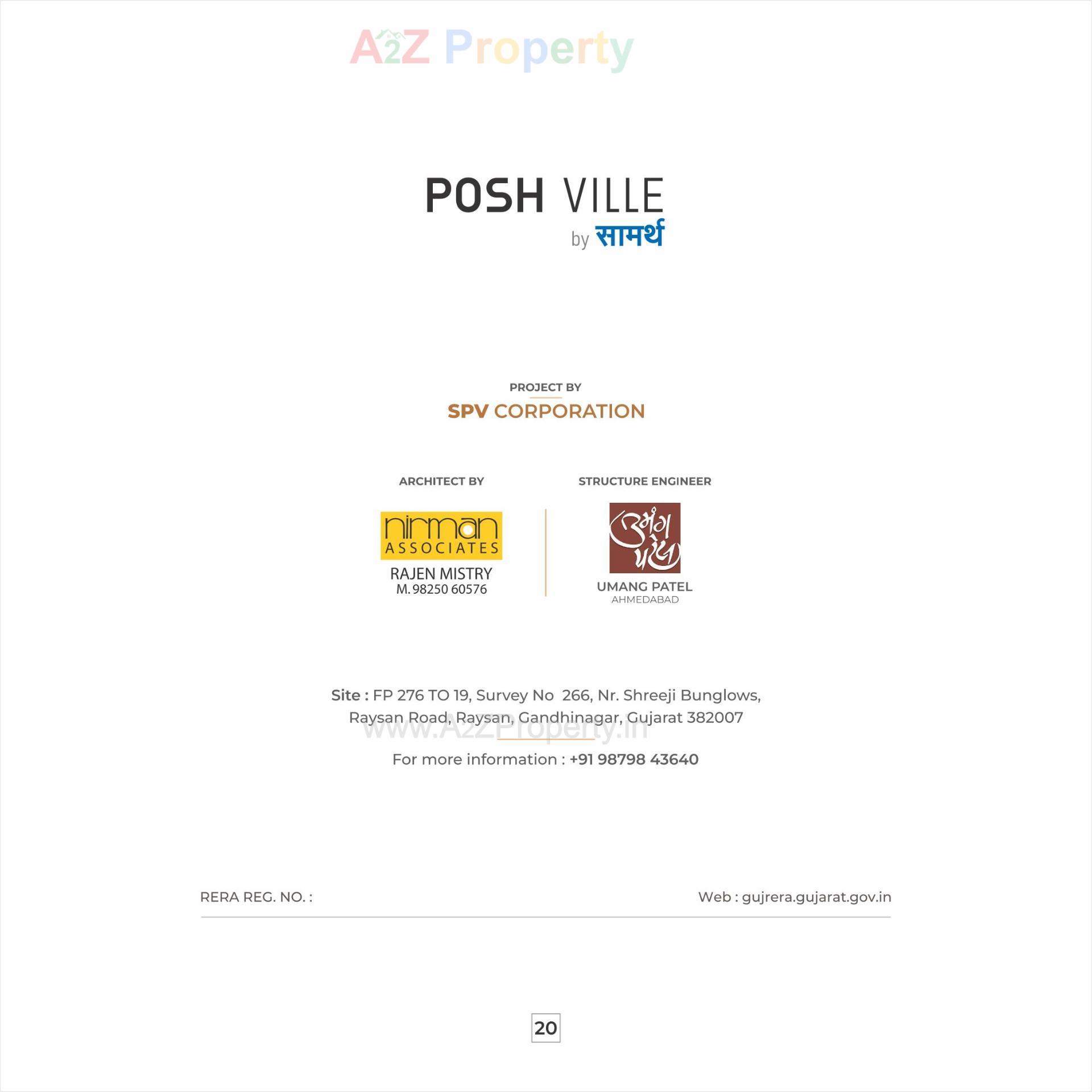  of real estate project Posh Ville By Saamarth located at Raysan, Gandhinagar, Gujarat