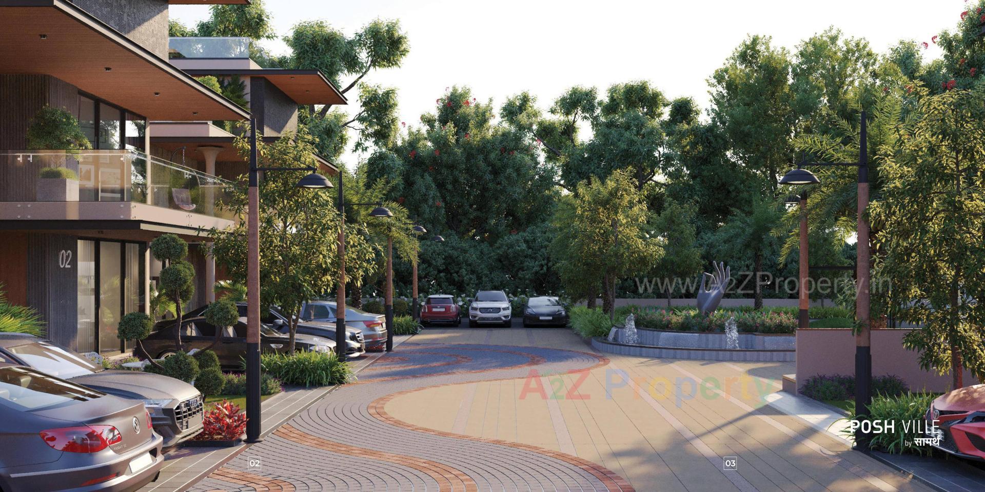 3D Elevation of real estate project Posh Ville By Saamarth located at Raysan, Gandhinagar, Gujarat