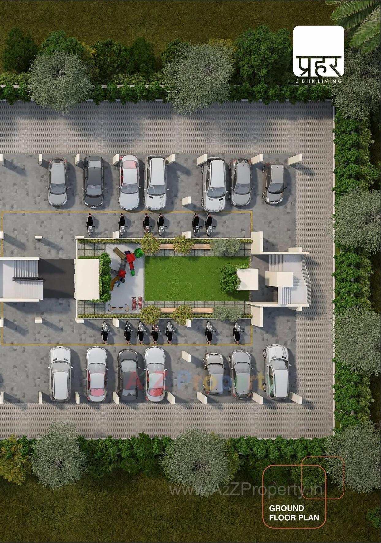 3D Elevation of real estate project Prahar Living located at Gandhinagar, Gandhinagar, Gujarat