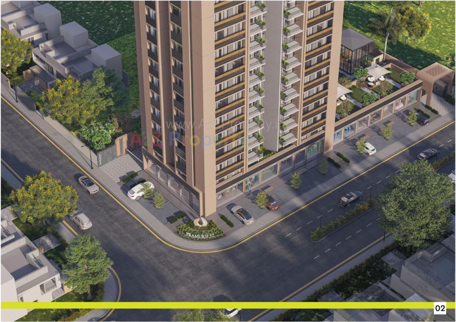 3D Elevation of real estate project Pramukh located at Adalaj, Gandhinagar, Gujarat