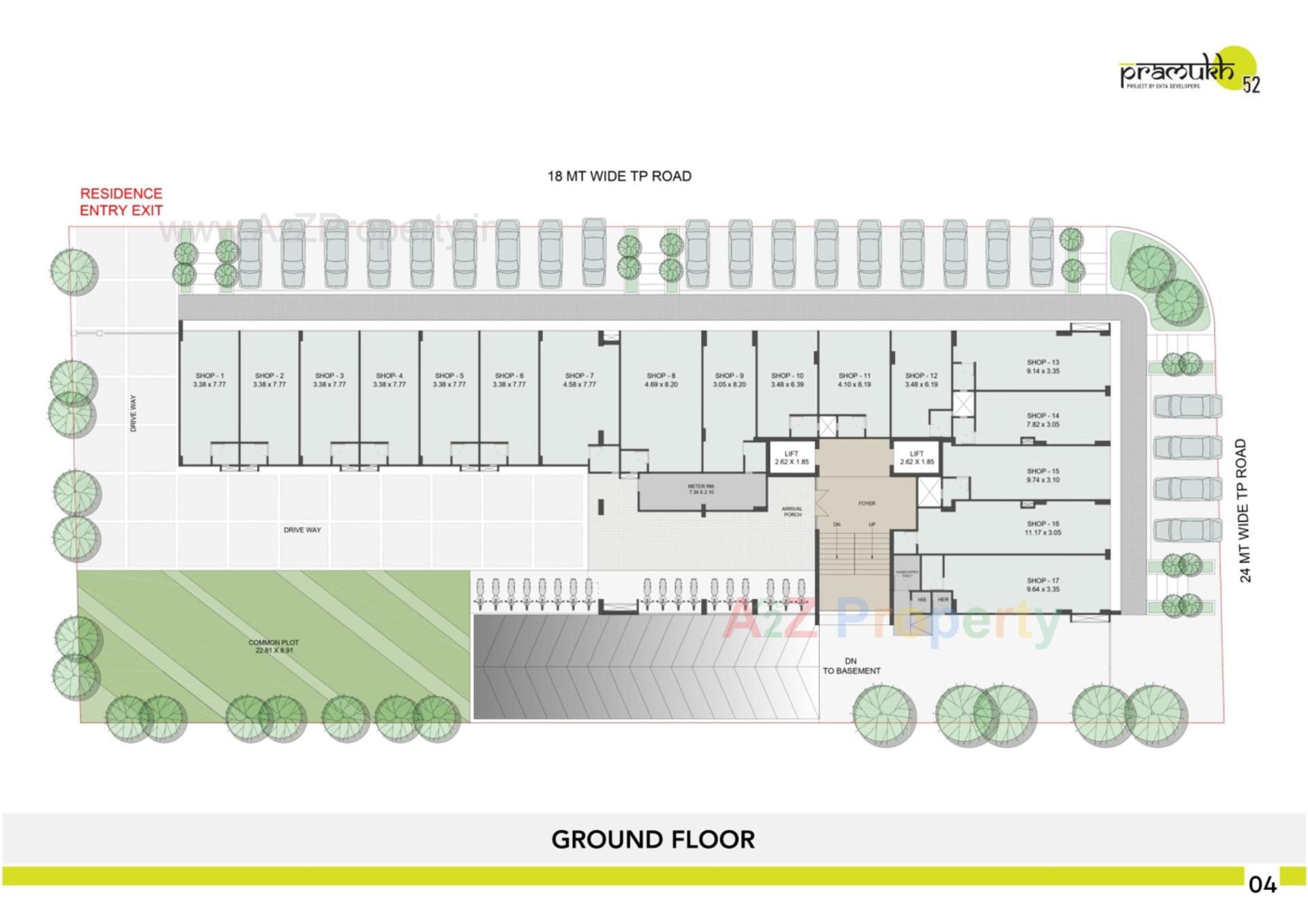 Layout of real estate project Pramukh located at Adalaj, Gandhinagar, Gujarat