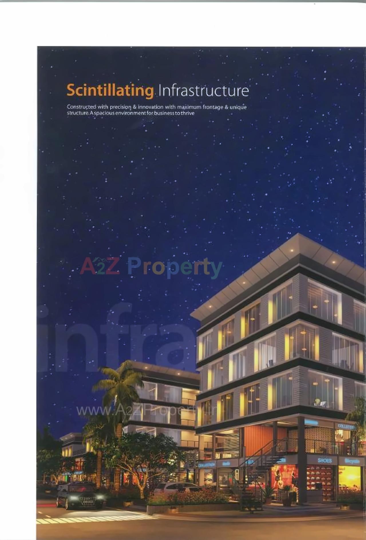 3D Elevation of real estate project Pramukh Arcade located at Dholakuva, Gandhinagar, Gujarat