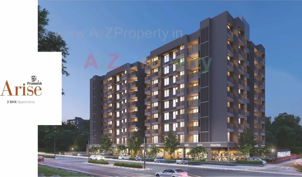 3D Elevation of real estate project Pramukh Arise located at Uvarsad, Gandhinagar, Gujarat