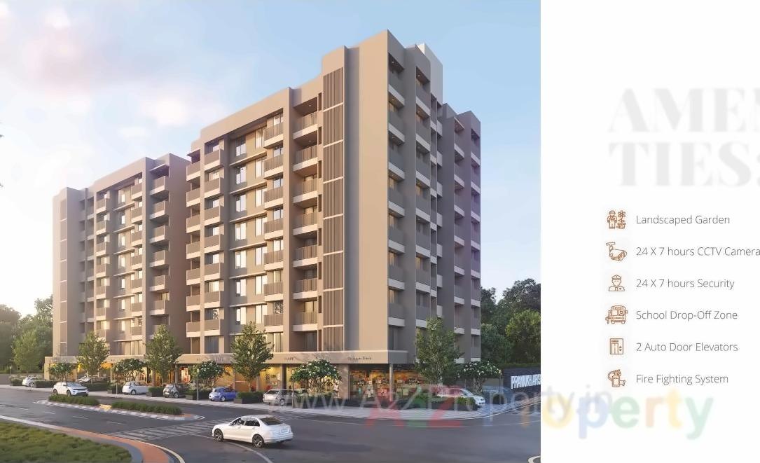 3D Elevation of real estate project Pramukh Arise located at Uvarsad, Gandhinagar, Gujarat