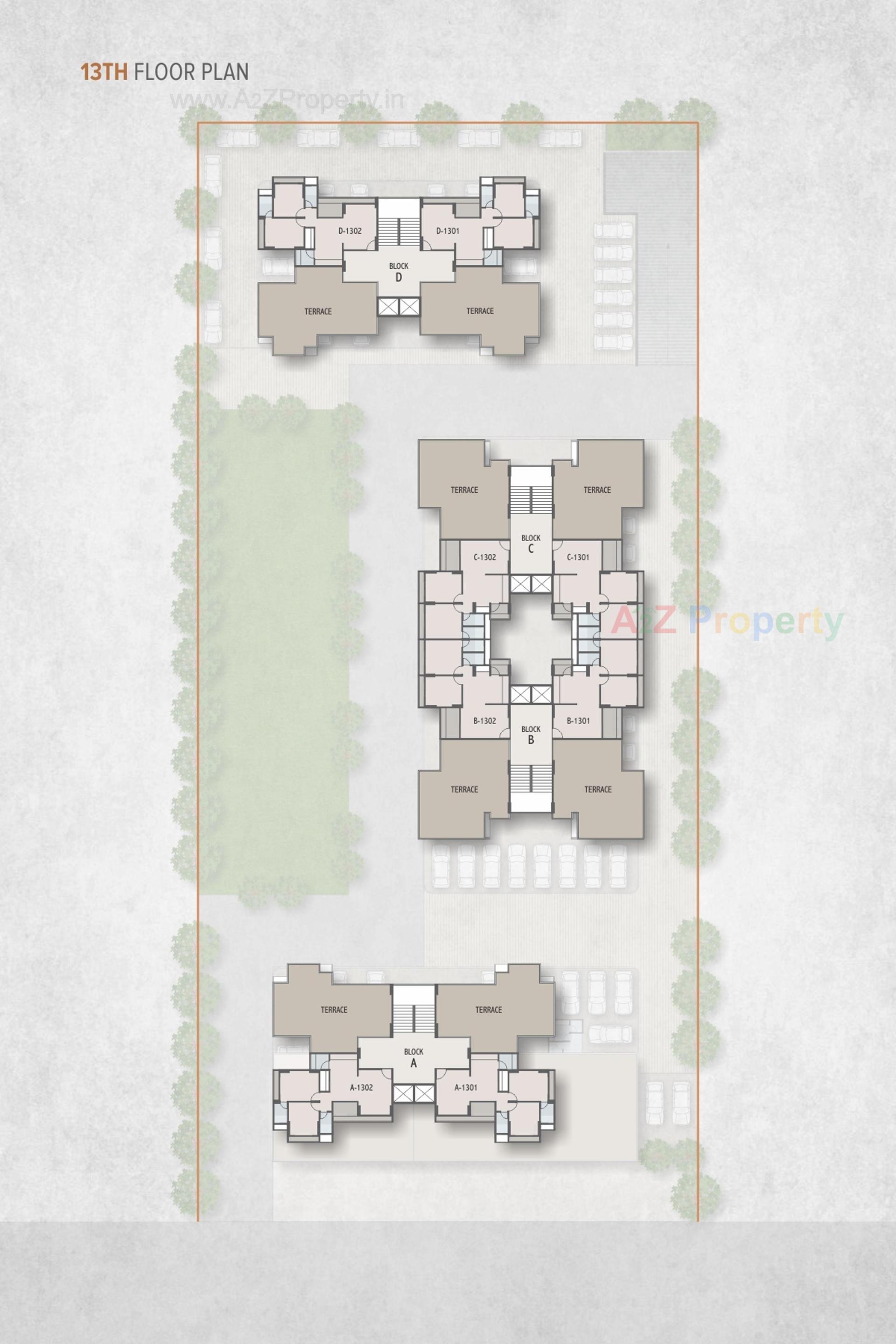 Layout of real estate project Pramukh Arista located at Tarapur, Gandhinagar, Gujarat