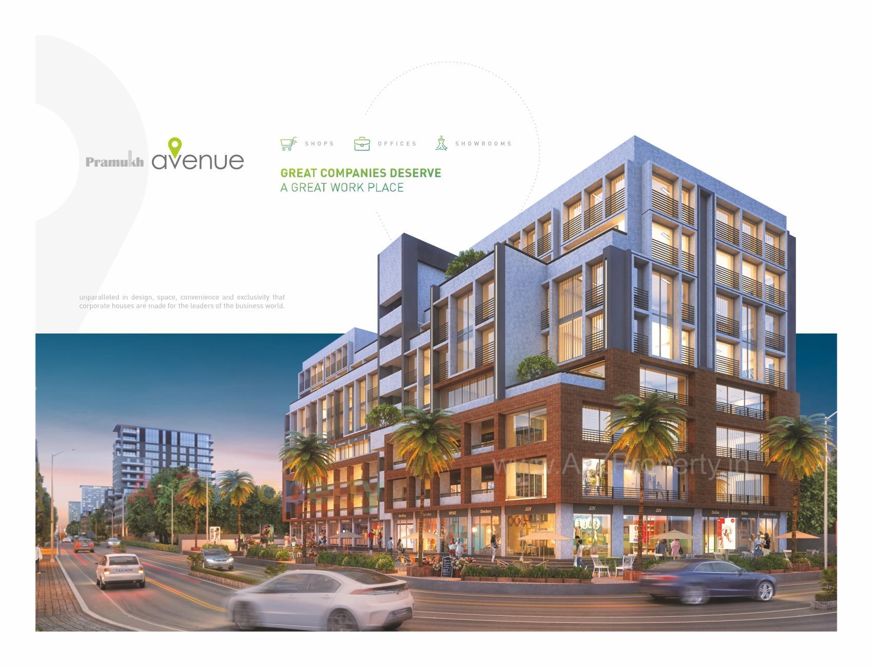 3D Elevation of real estate project Pramukh Avenue located at Gandhinagar, Gandhinagar, Gujarat