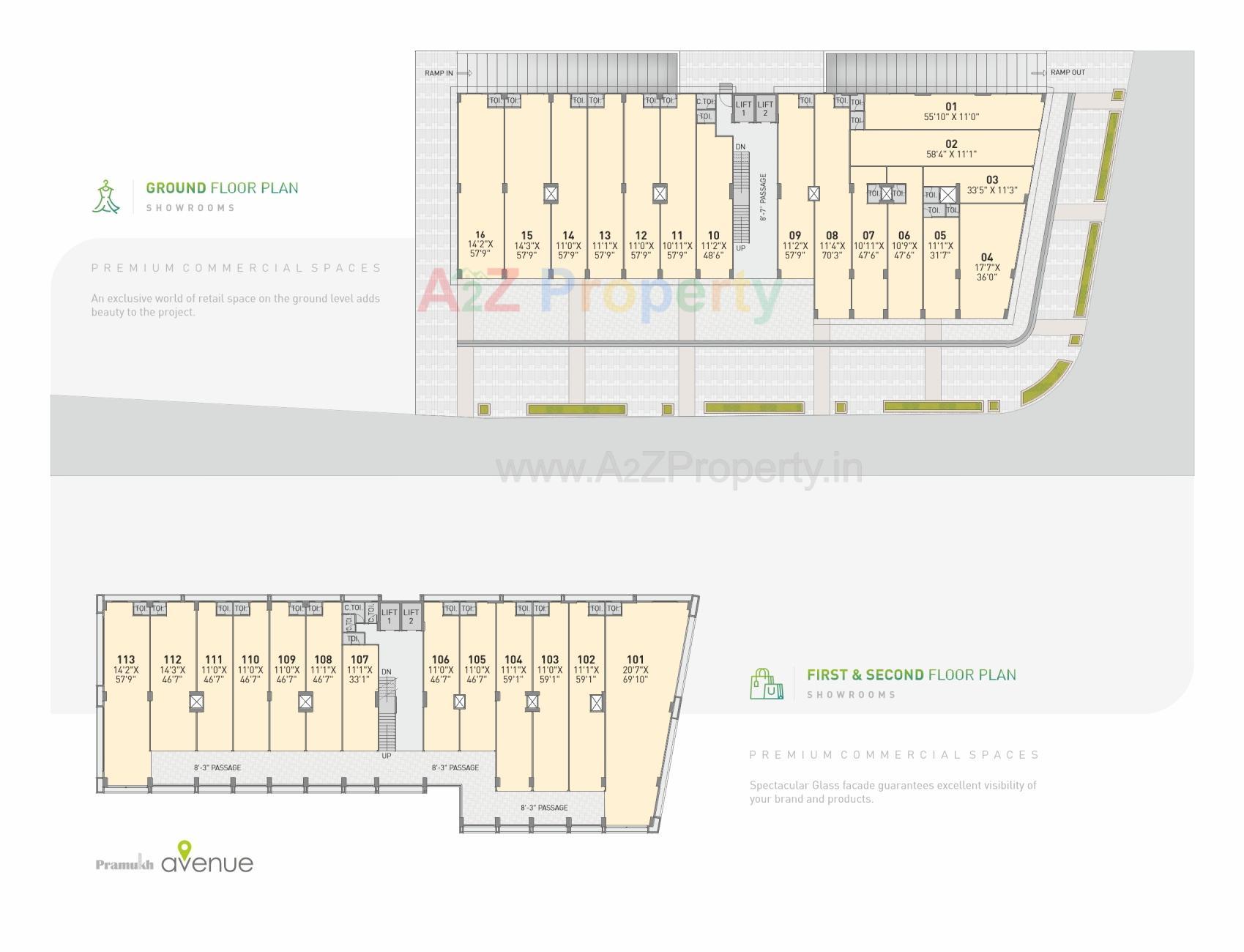 Layout of real estate project Pramukh Avenue located at Gandhinagar, Gandhinagar, Gujarat