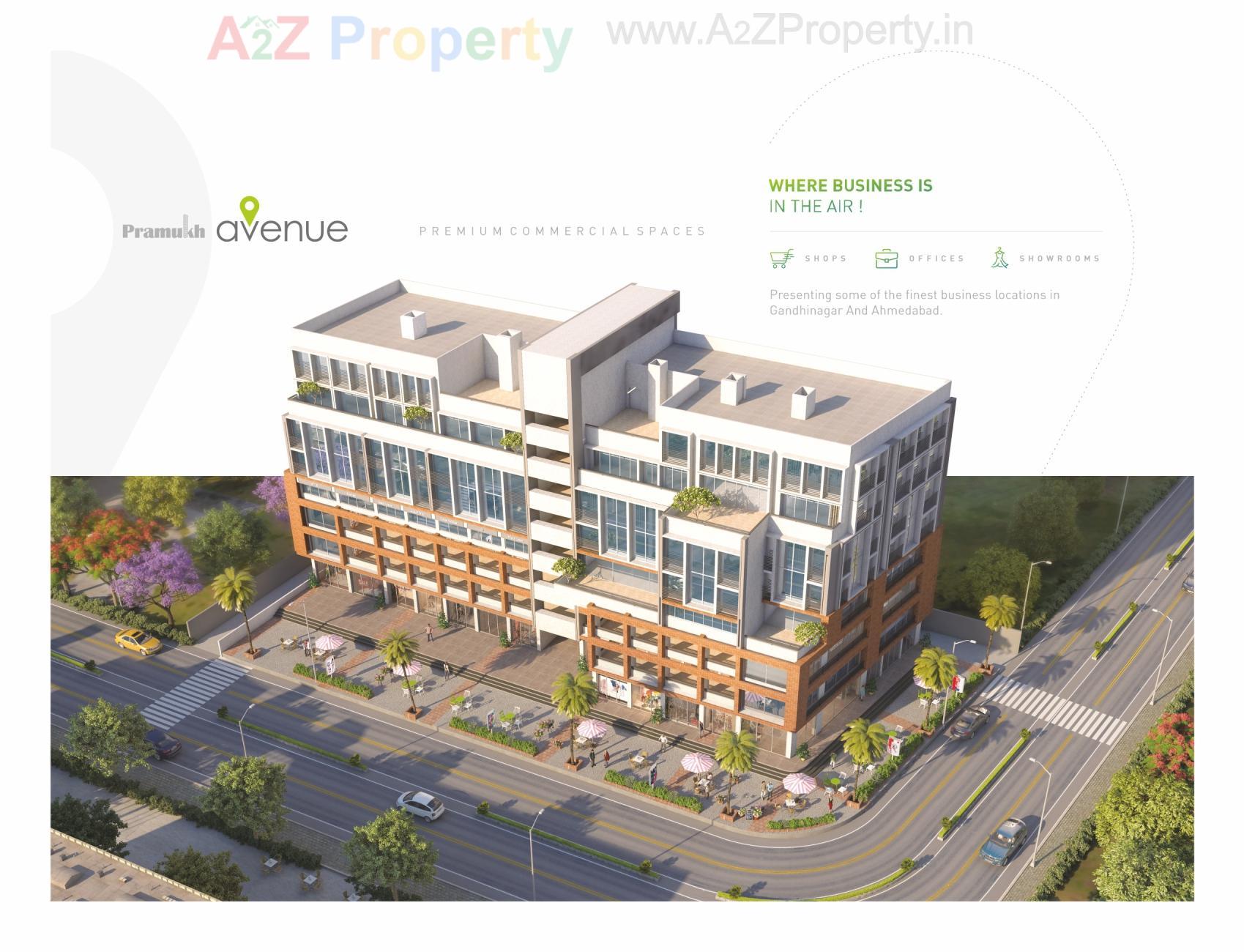 3D Elevation of real estate project Pramukh Avenue located at Gandhinagar, Gandhinagar, Gujarat