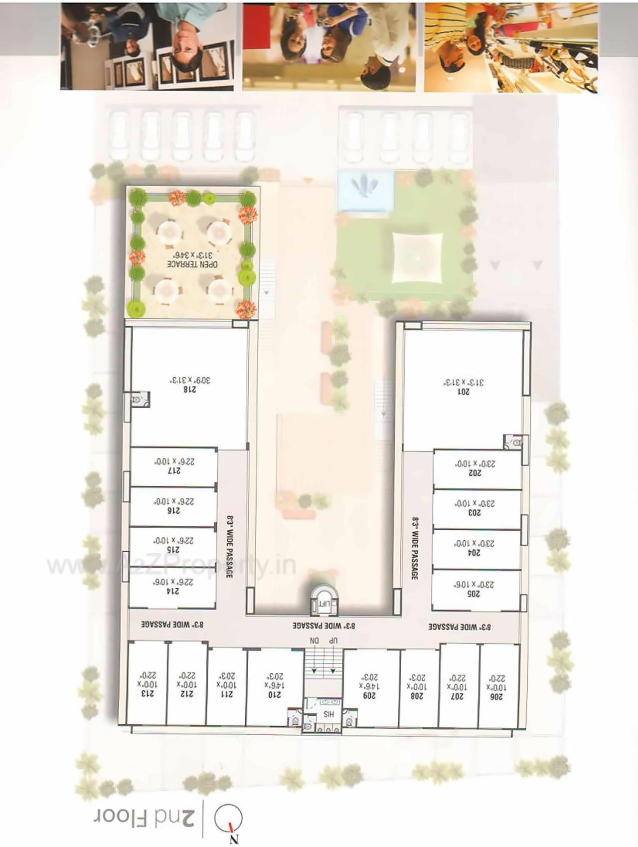Layout of real estate project Pramukh Corporate located at Raisan, Gandhinagar, Gujarat