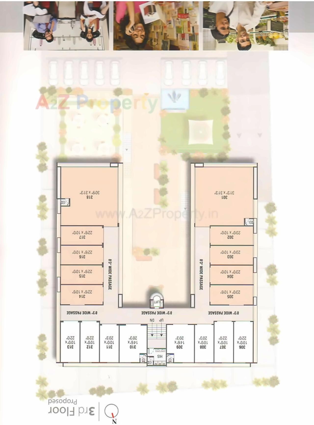 Layout of real estate project Pramukh Corporate located at Raisan, Gandhinagar, Gujarat