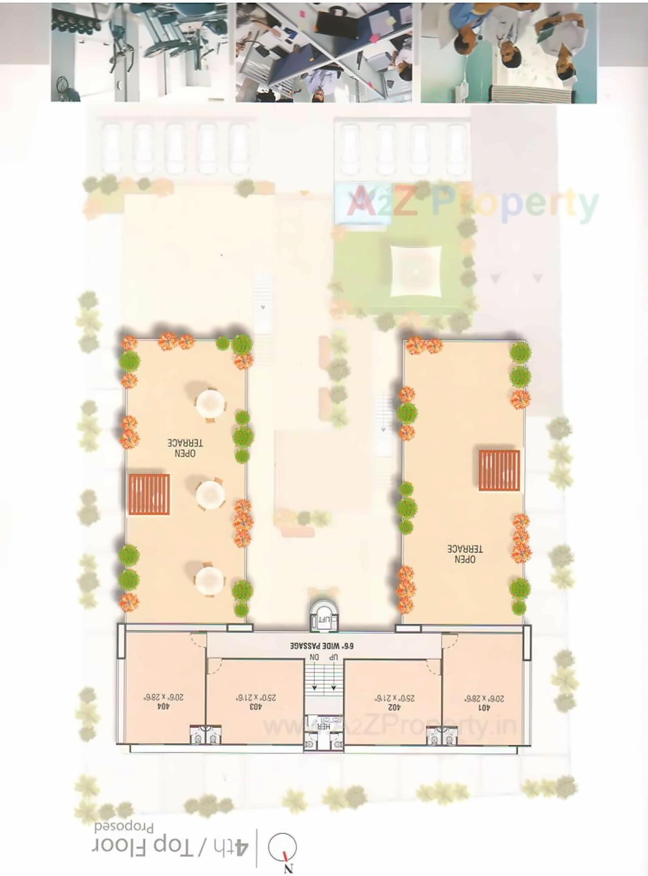 Layout of real estate project Pramukh Corporate located at Raisan, Gandhinagar, Gujarat