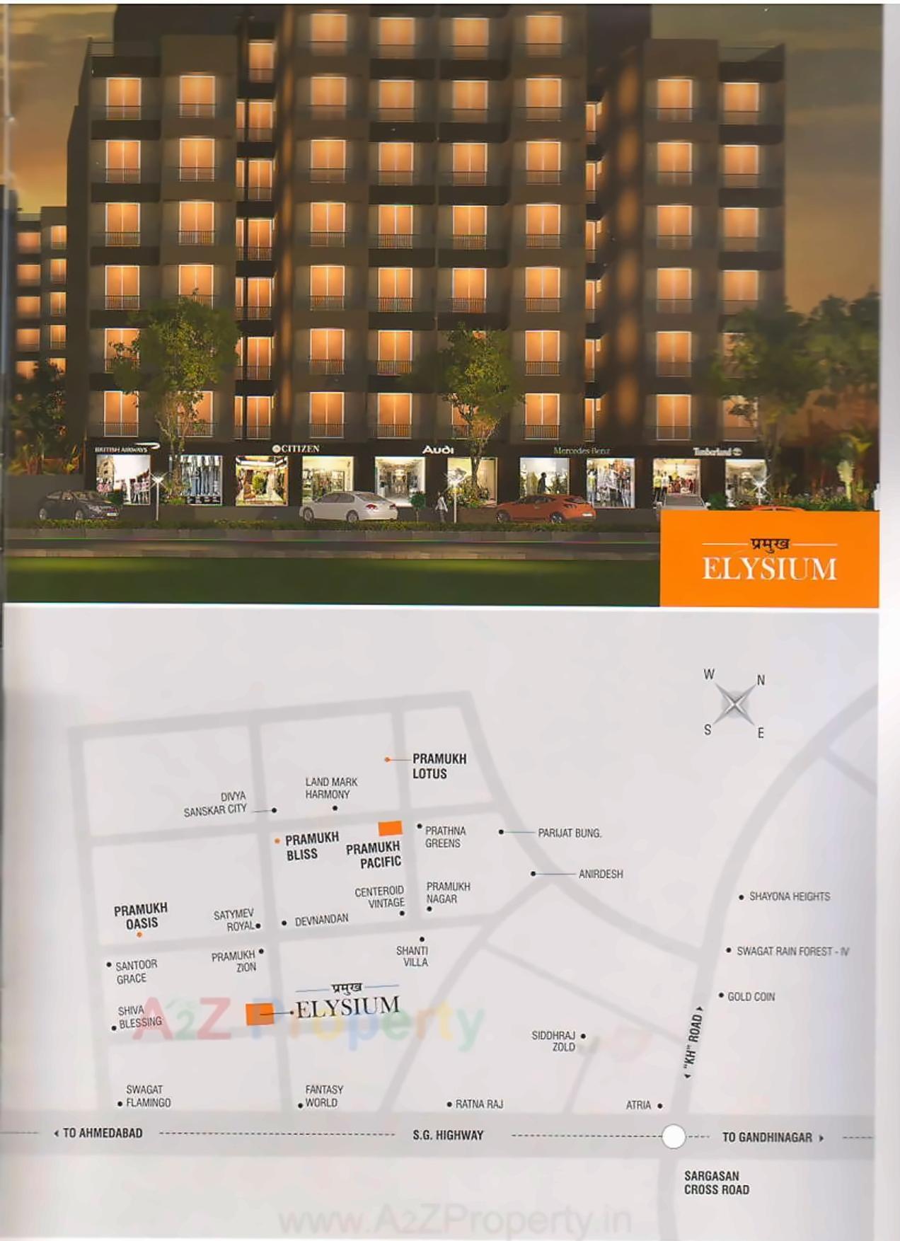  of real estate project Pramukh Elysium located at Uvarsad, Gandhinagar, Gujarat