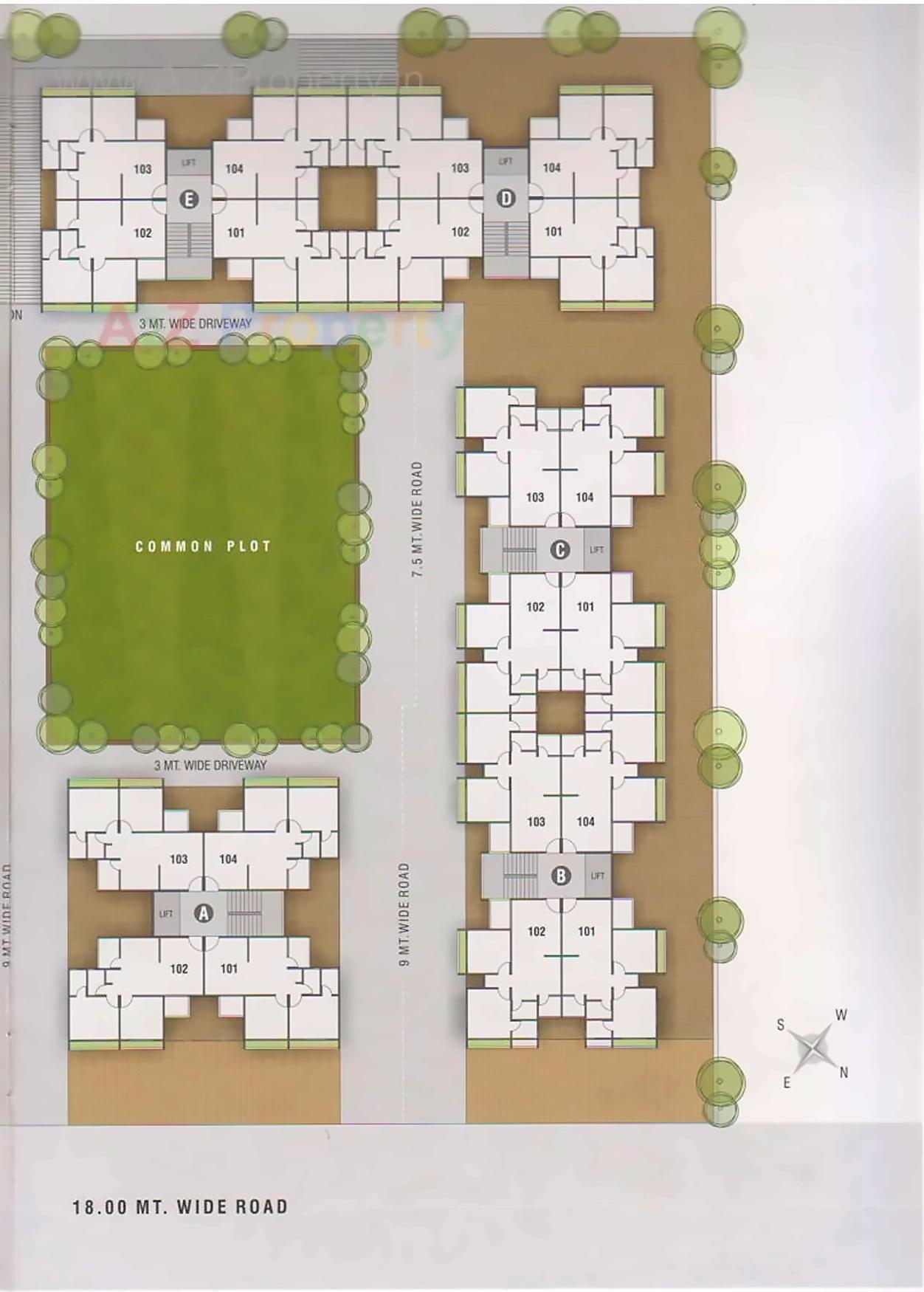 Layout of real estate project Pramukh Elysium located at Uvarsad, Gandhinagar, Gujarat