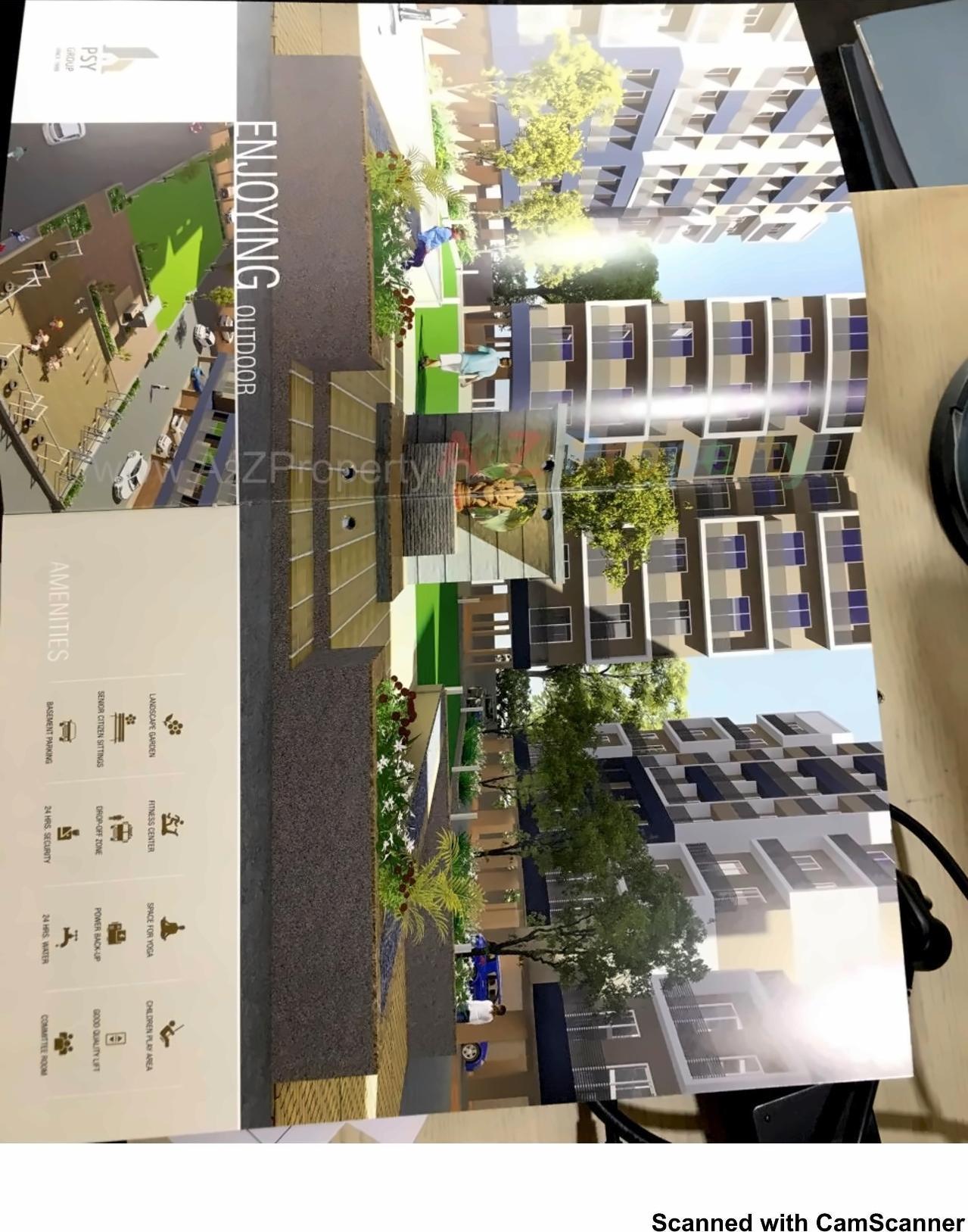 3D Elevation of real estate project Pramukh Glory located at Uvarsad, Gandhinagar, Gujarat