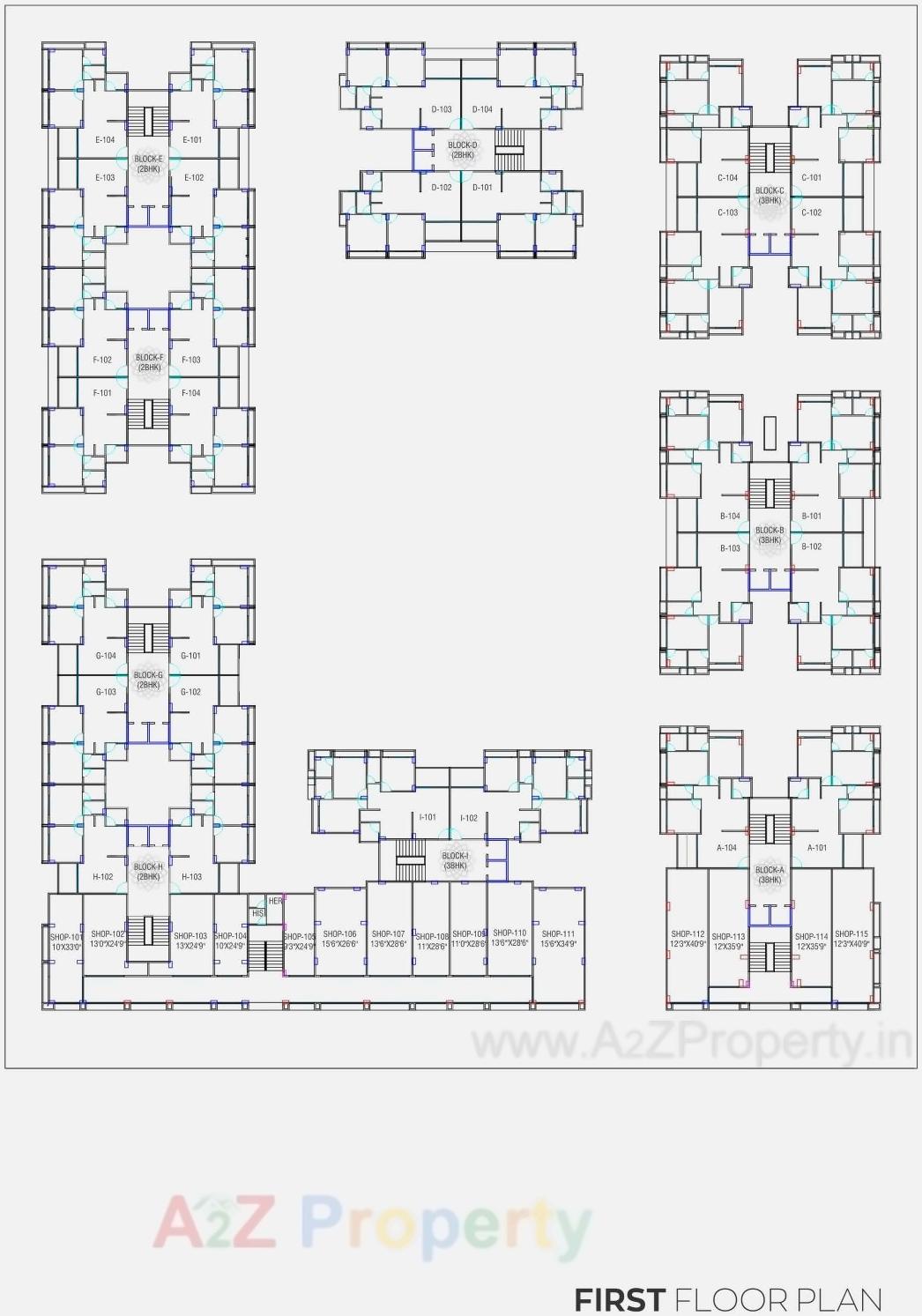 Layout of real estate project Pramukh Horizon located at Uvarsad, Gandhinagar, Gujarat