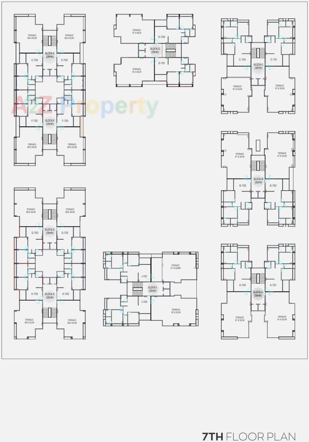Layout of real estate project Pramukh Horizon located at Uvarsad, Gandhinagar, Gujarat