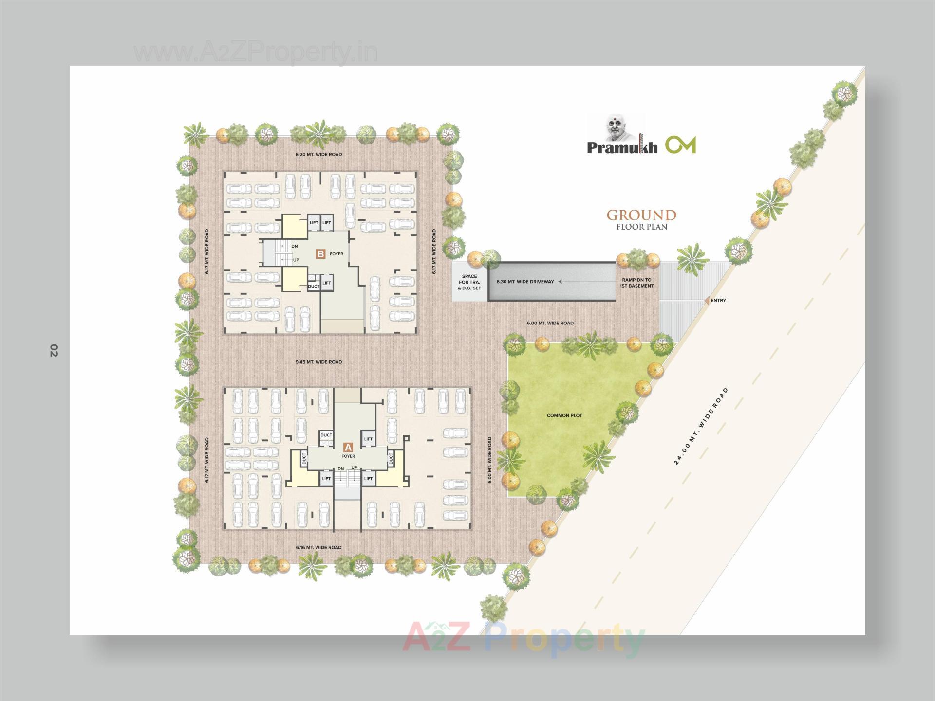 Layout of real estate project Pramukh Om located at Por, Gandhinagar, Gujarat