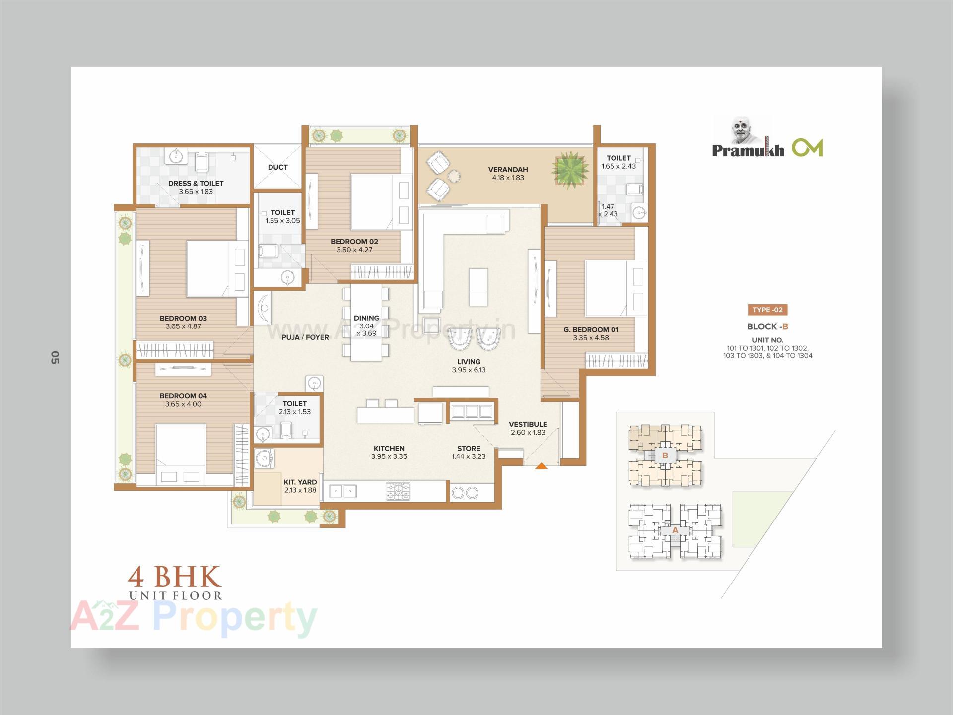 Layout of real estate project Pramukh Om located at Por, Gandhinagar, Gujarat