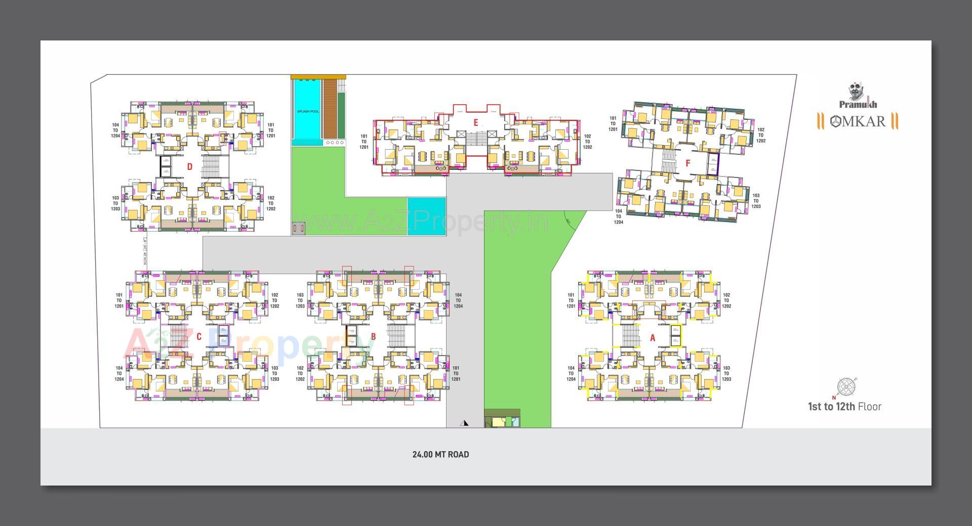 Layout of real estate project Pramukh Omkar Rivanta located at Randesan, Gandhinagar, Gujarat