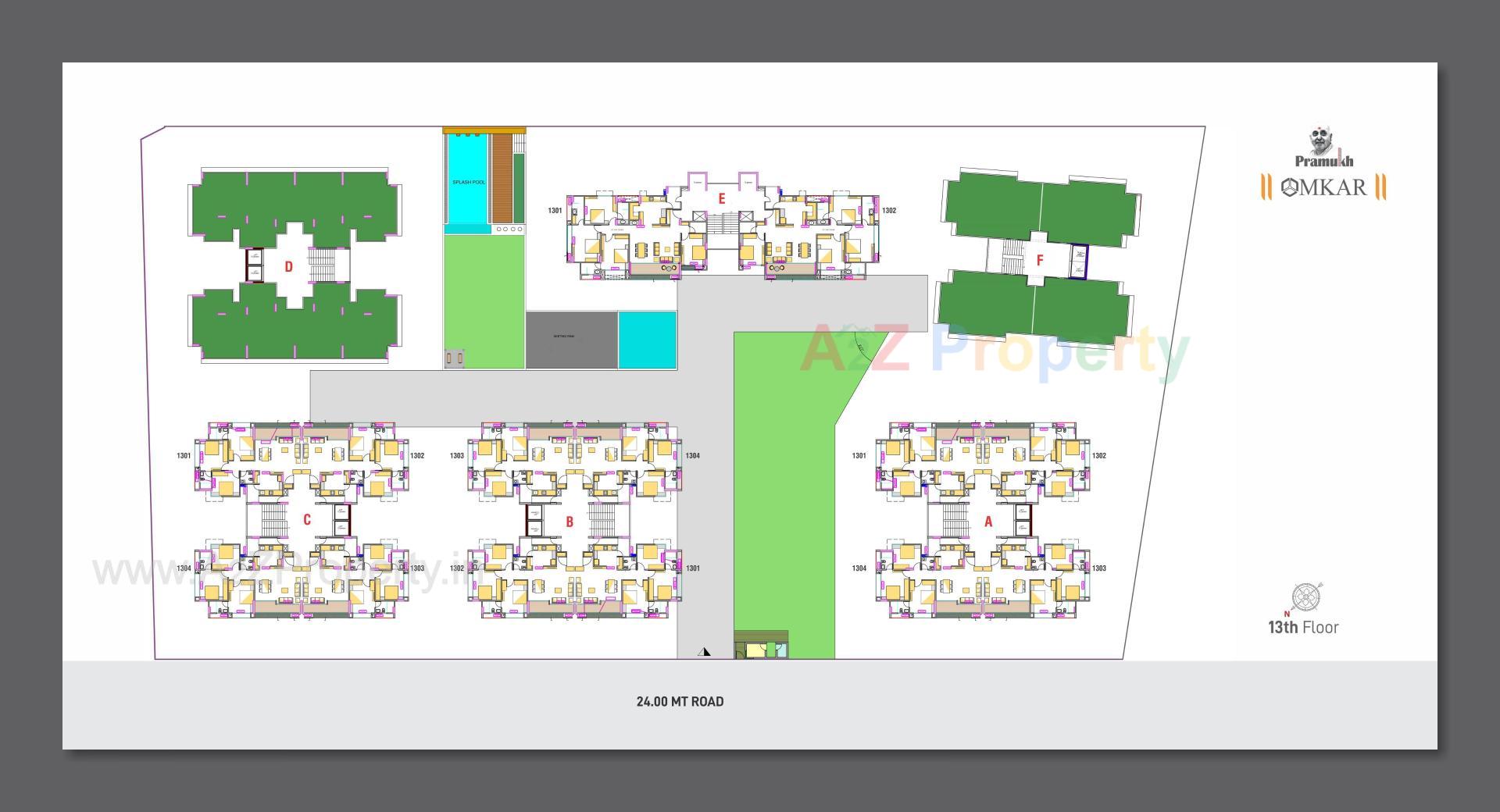 Layout of real estate project Pramukh Omkar Rivanta located at Randesan, Gandhinagar, Gujarat