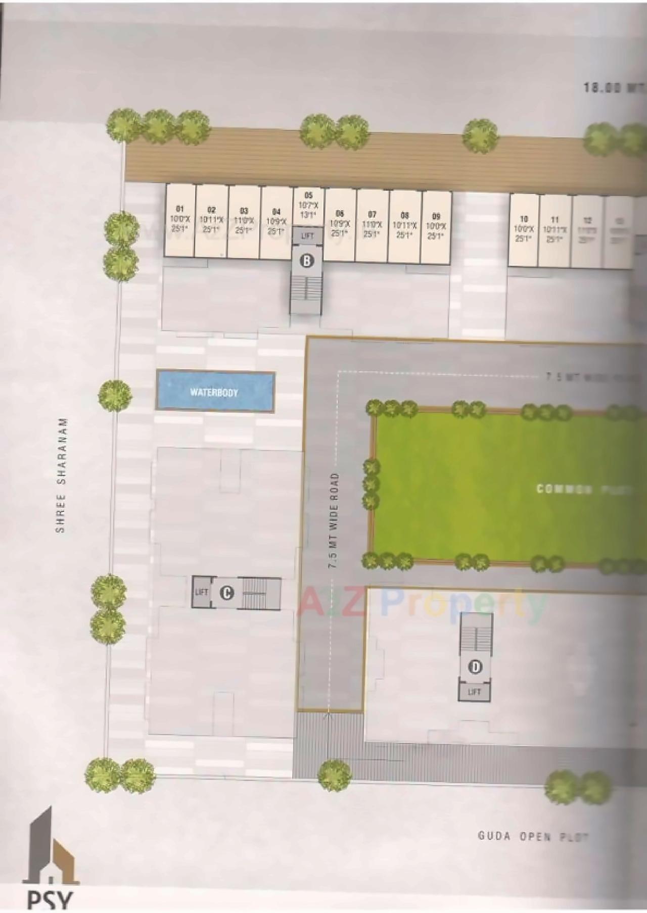 Layout of real estate project Pramukh Pacific located at Vavol, Gandhinagar, Gujarat