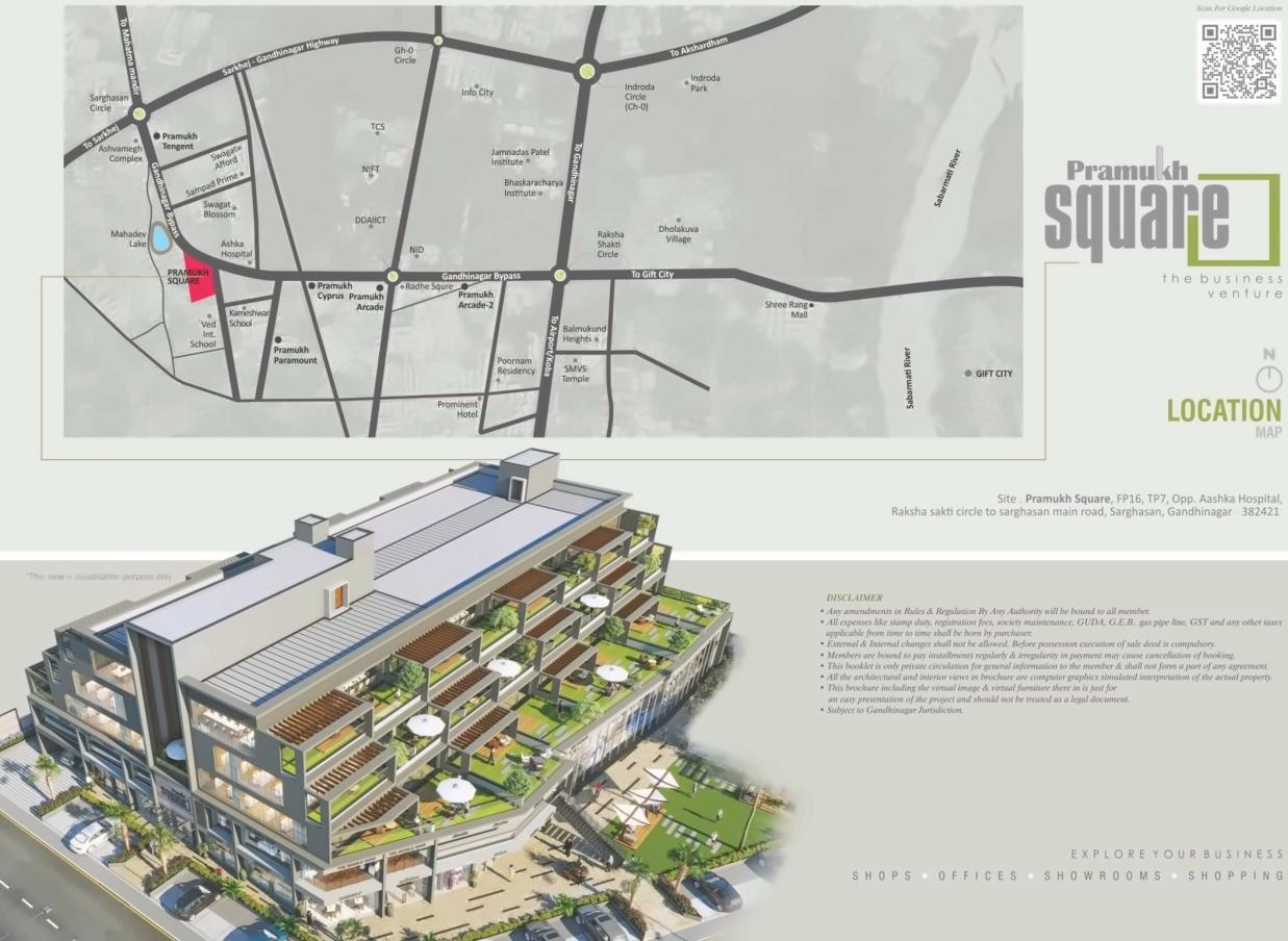  of real estate project Pramukh Square located at Sargasan, Gandhinagar, Gujarat