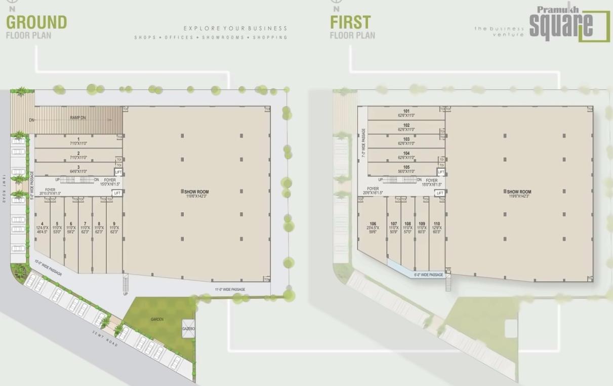 Layout of real estate project Pramukh Square located at Sargasan, Gandhinagar, Gujarat