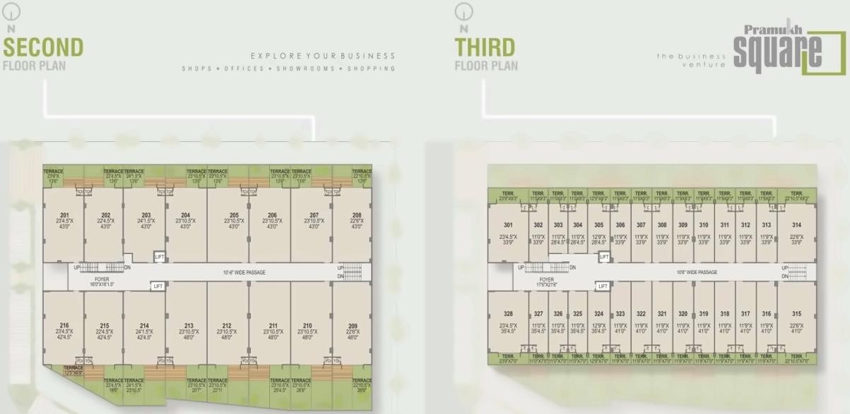 Layout of real estate project Pramukh Square located at Sargasan, Gandhinagar, Gujarat