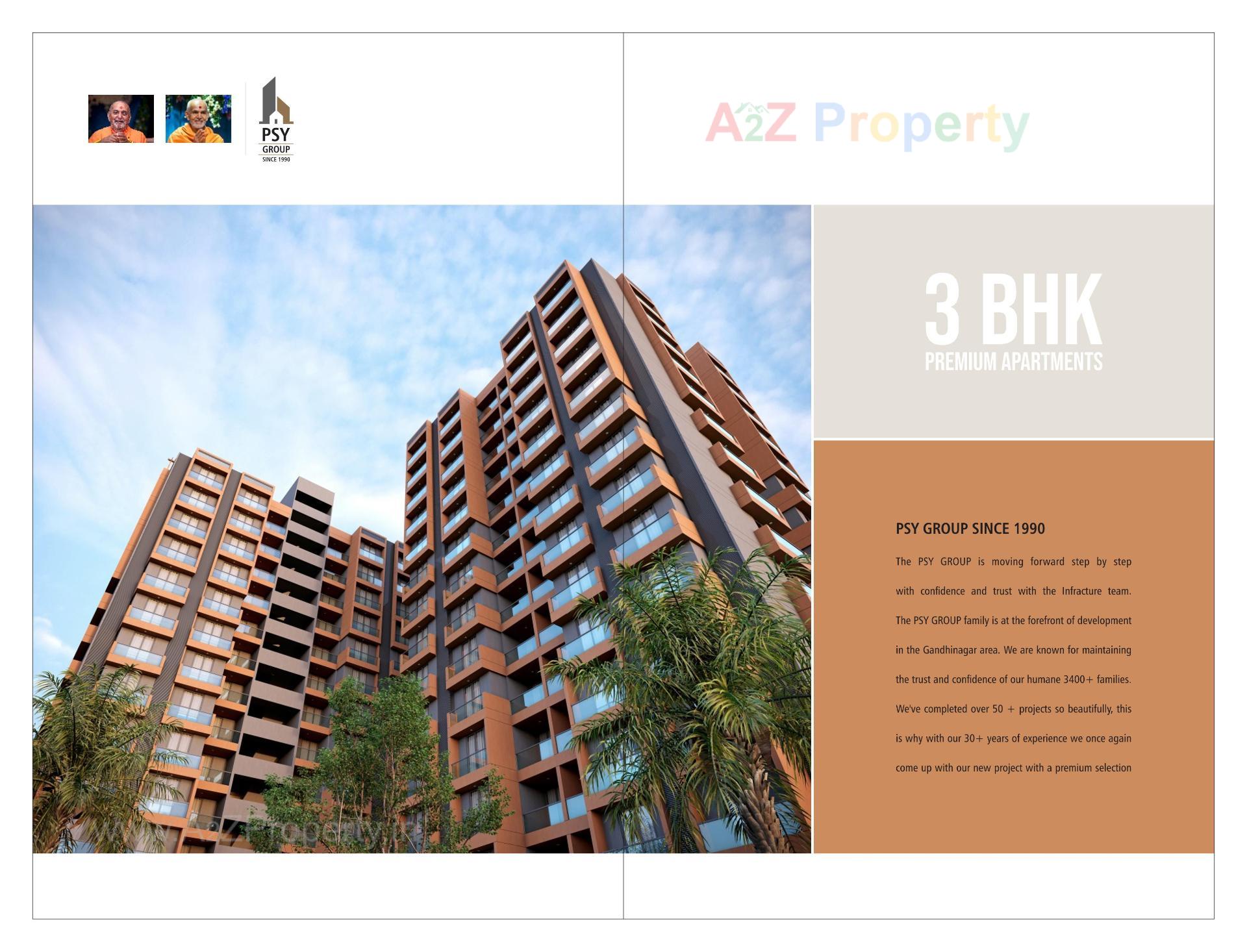 3D Elevation of real estate project Pramukh Trinity located at Uvarsad, Gandhinagar, Gujarat