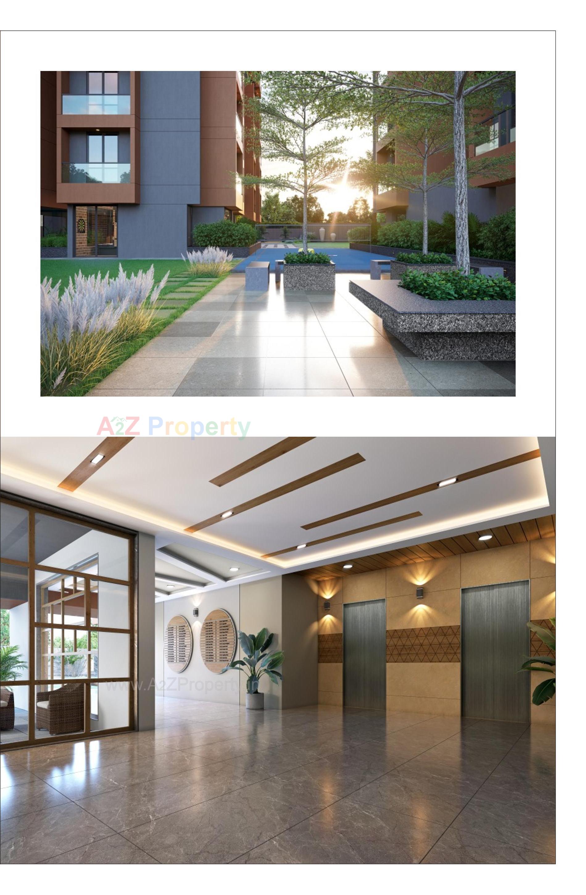 3D Elevation of real estate project Pramukh Trinity located at Uvarsad, Gandhinagar, Gujarat