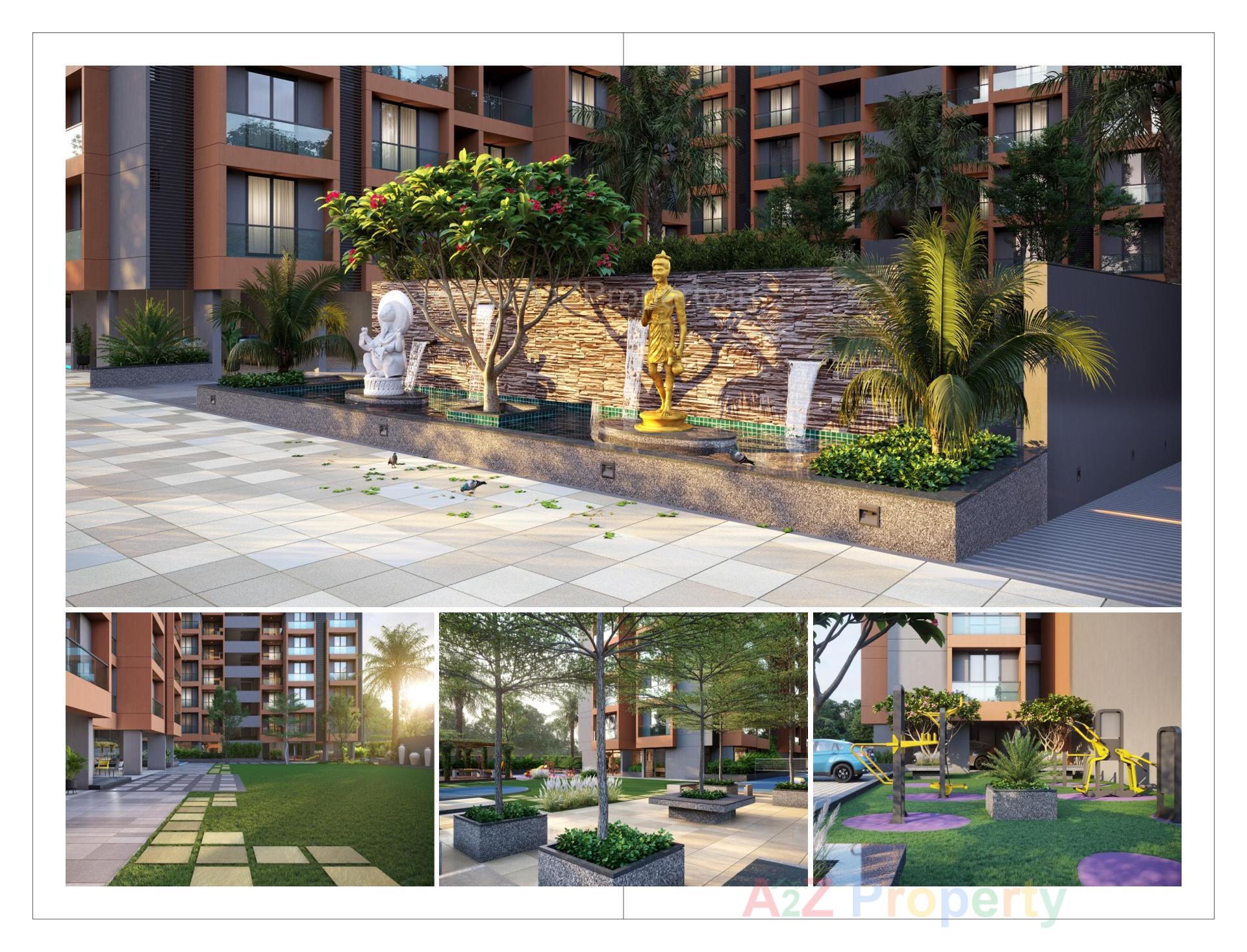 3D Elevation of real estate project Pramukh Trinity located at Uvarsad, Gandhinagar, Gujarat