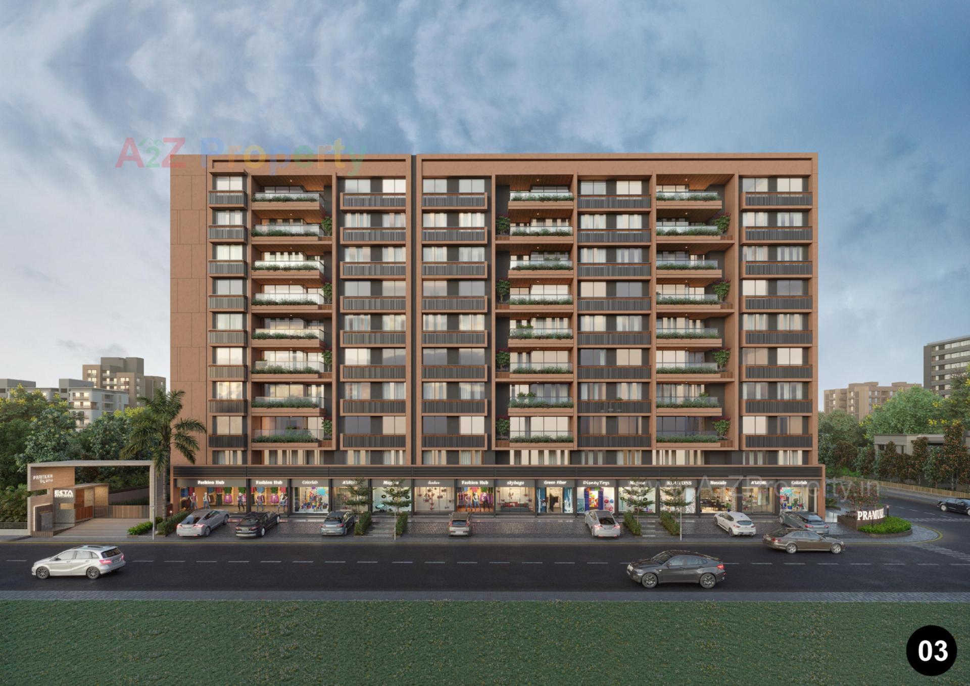 3D Elevation of real estate project Pramukh Viyana located at Adalaj, Gandhinagar, Gujarat