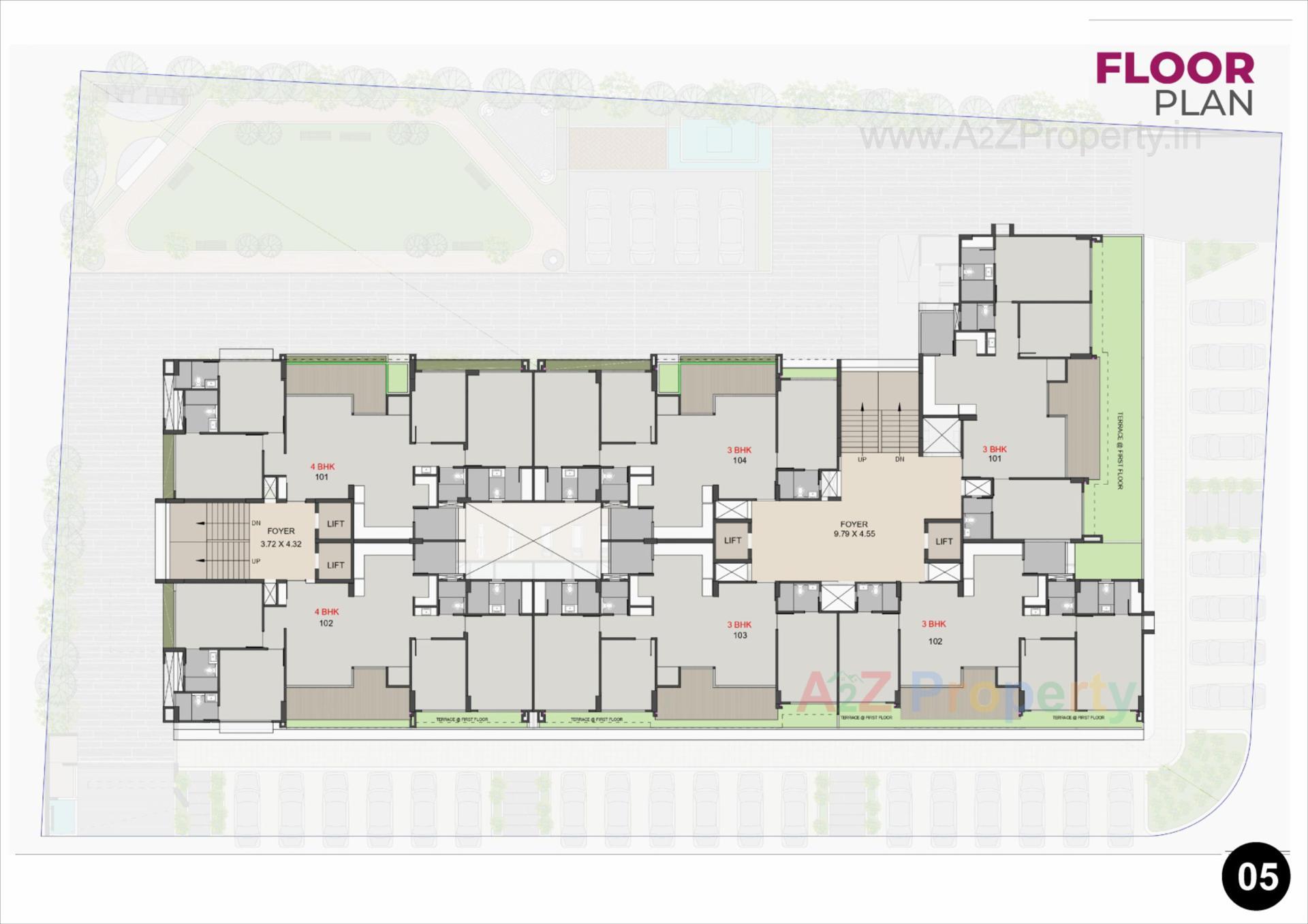 Layout of real estate project Pramukh Viyana located at Adalaj, Gandhinagar, Gujarat