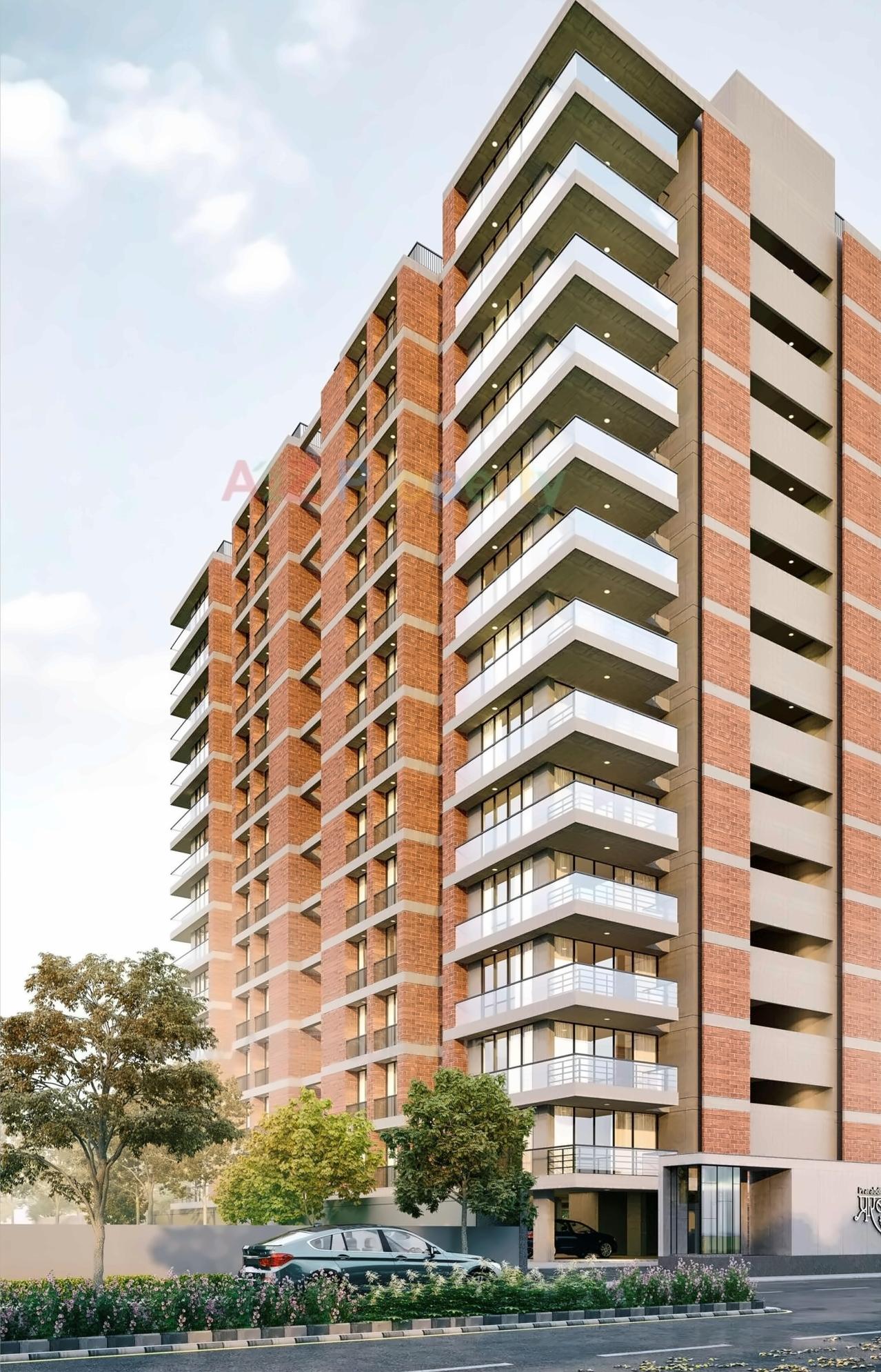 3D Elevation of real estate project Prarabdh Residency located at Sargasan, Gandhinagar, Gujarat